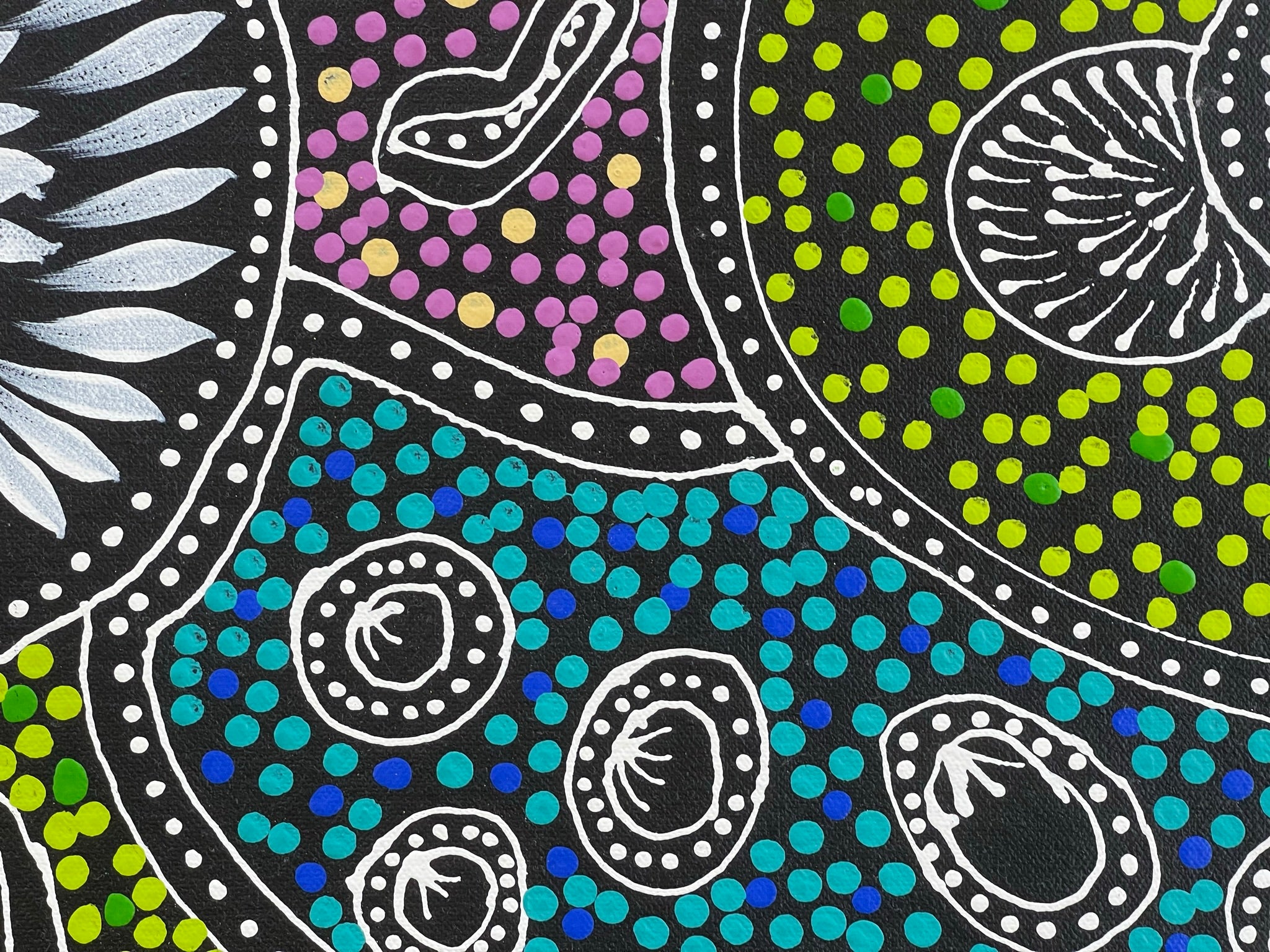 Aboriginal Dot Art Fabric, Wallpaper and Home Decor