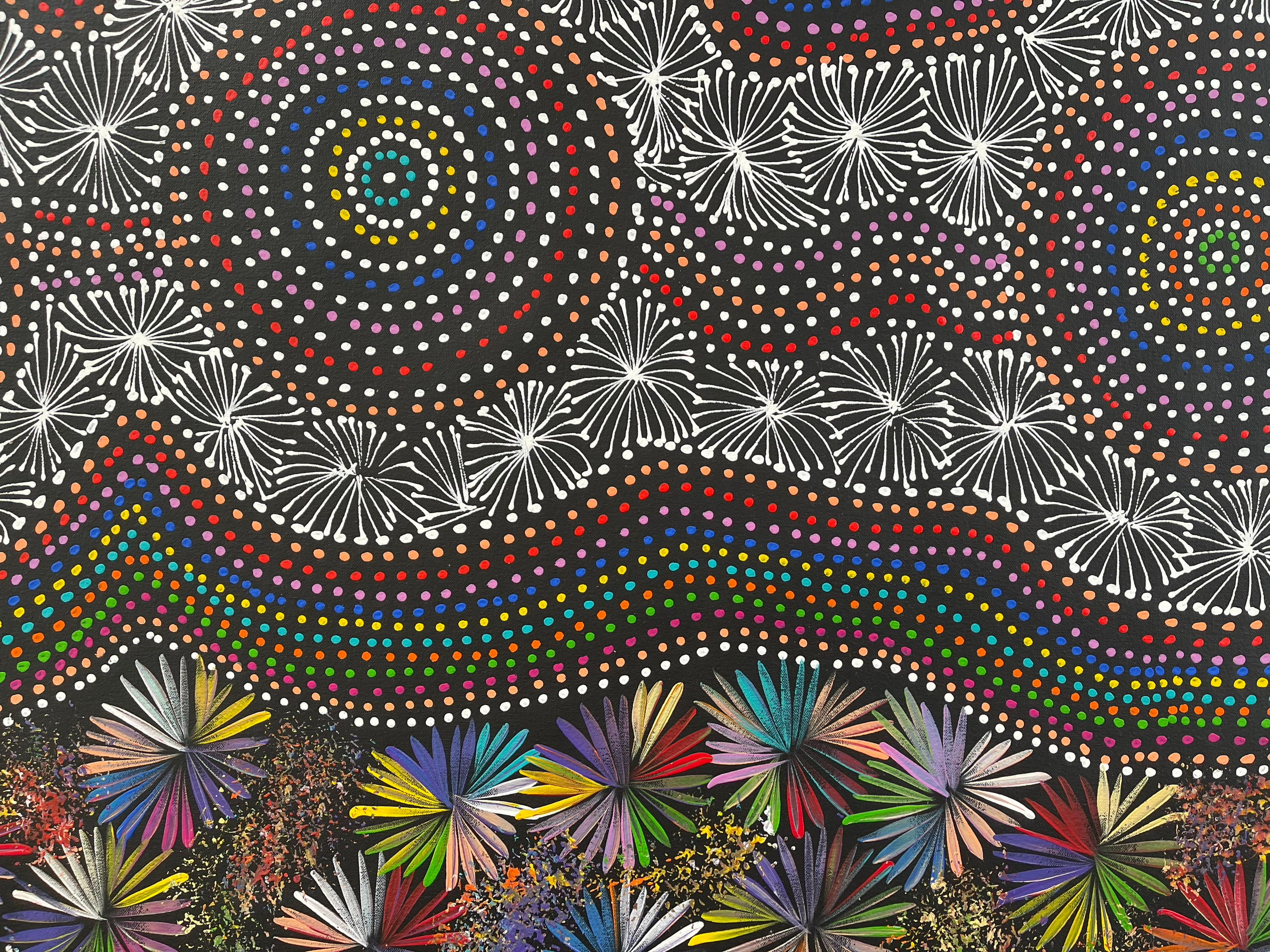 Selina Numina Kamprina - Bush Medicine Leaves with Spinifex Grass - 157x82cm .40-1