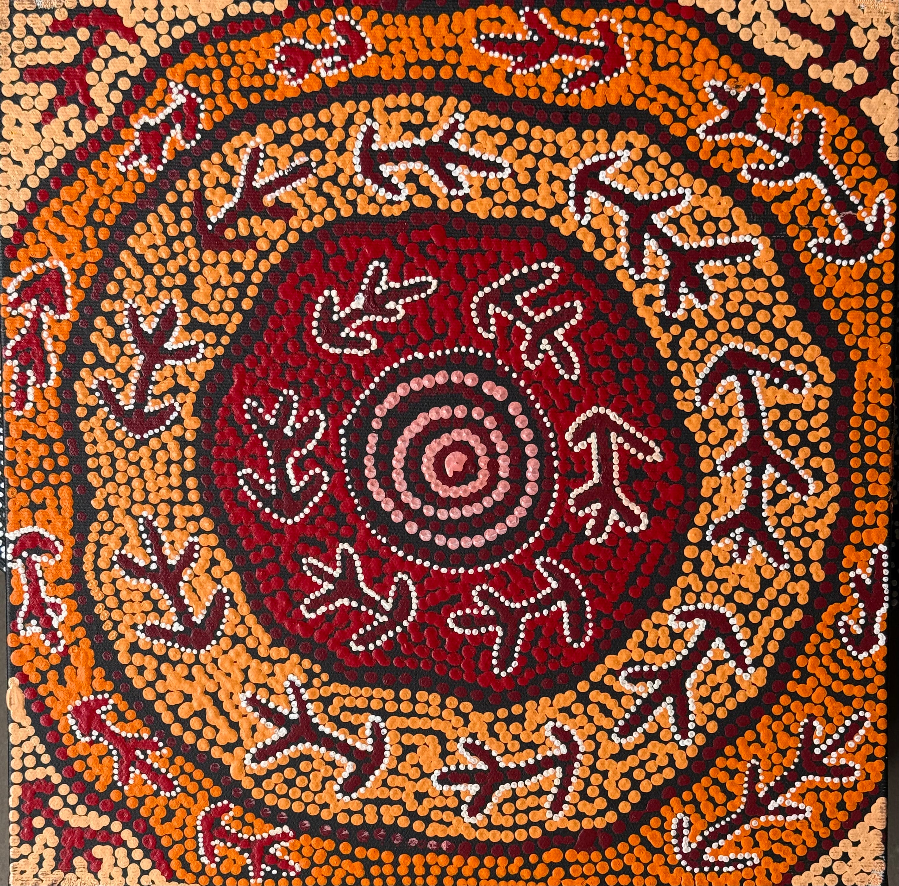 Theo (Faye) Nangala Hudson - Warlukurlangu Jukurrpa (Fire Country Dreaming) - Stretched