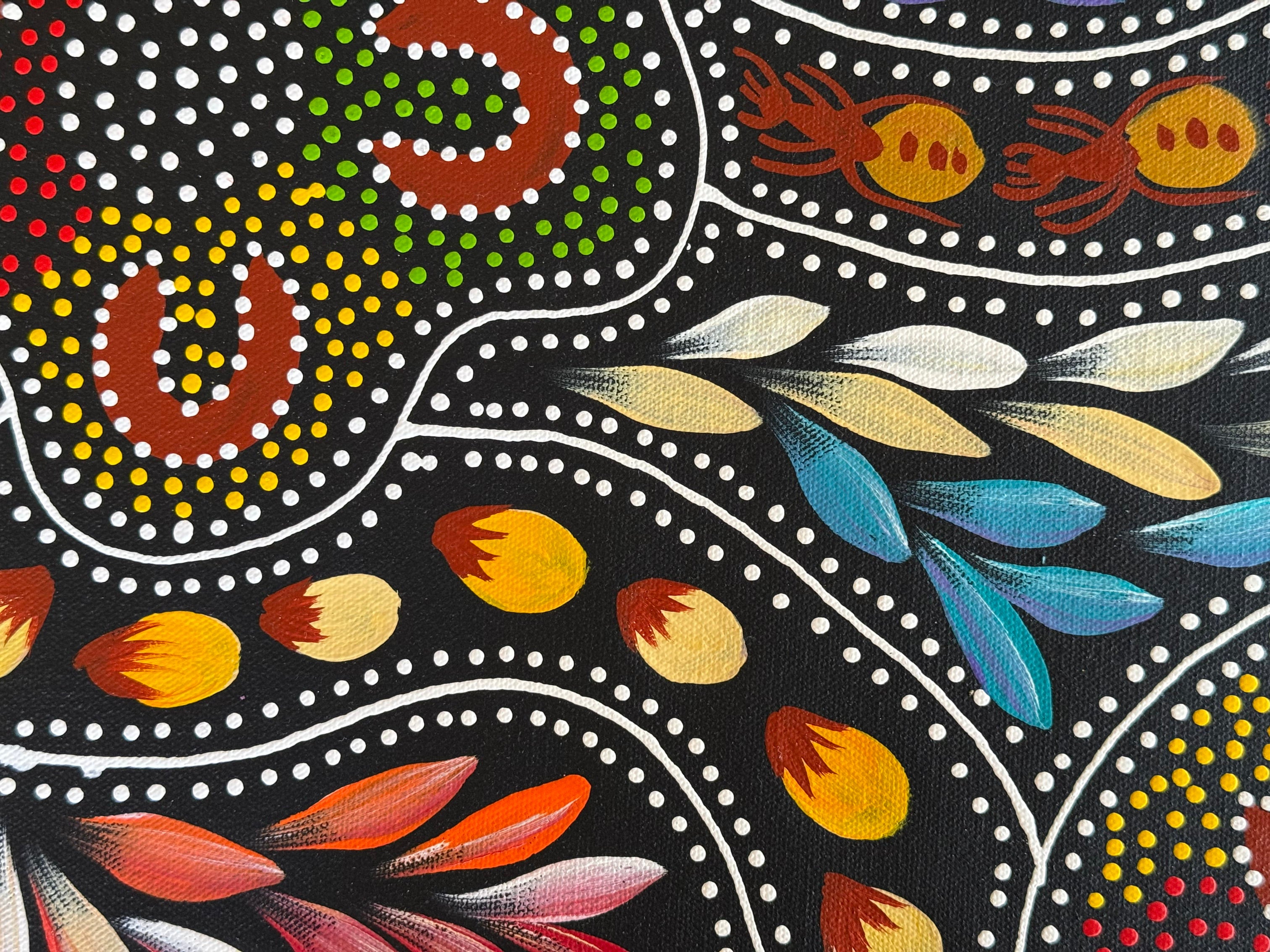 Jacinta Numina Waugh - Women Hunting for Bush Medicine Leaves, Bush Plums, Bush Tomatoes - 53x38cm .12-6