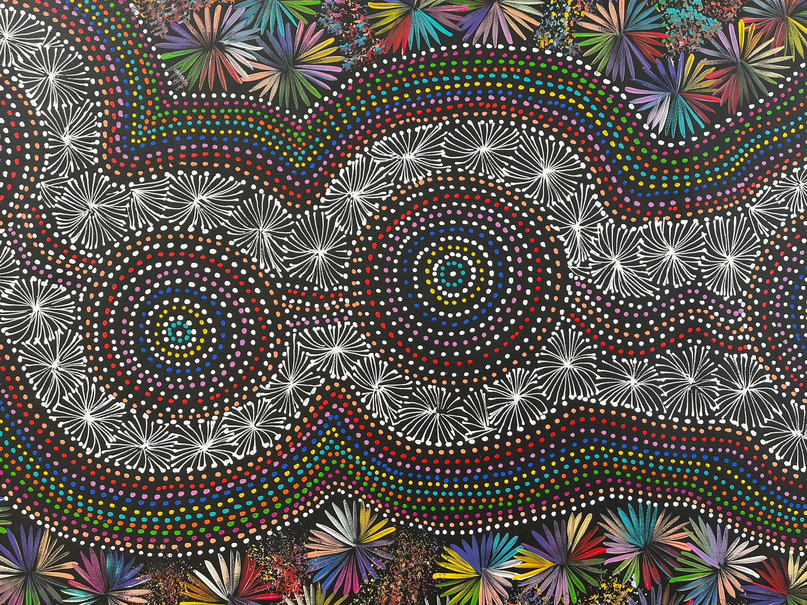 Selina Numina Kamprina - Bush Medicine Leaves with Spinifex Grass - 157x82cm .40-1