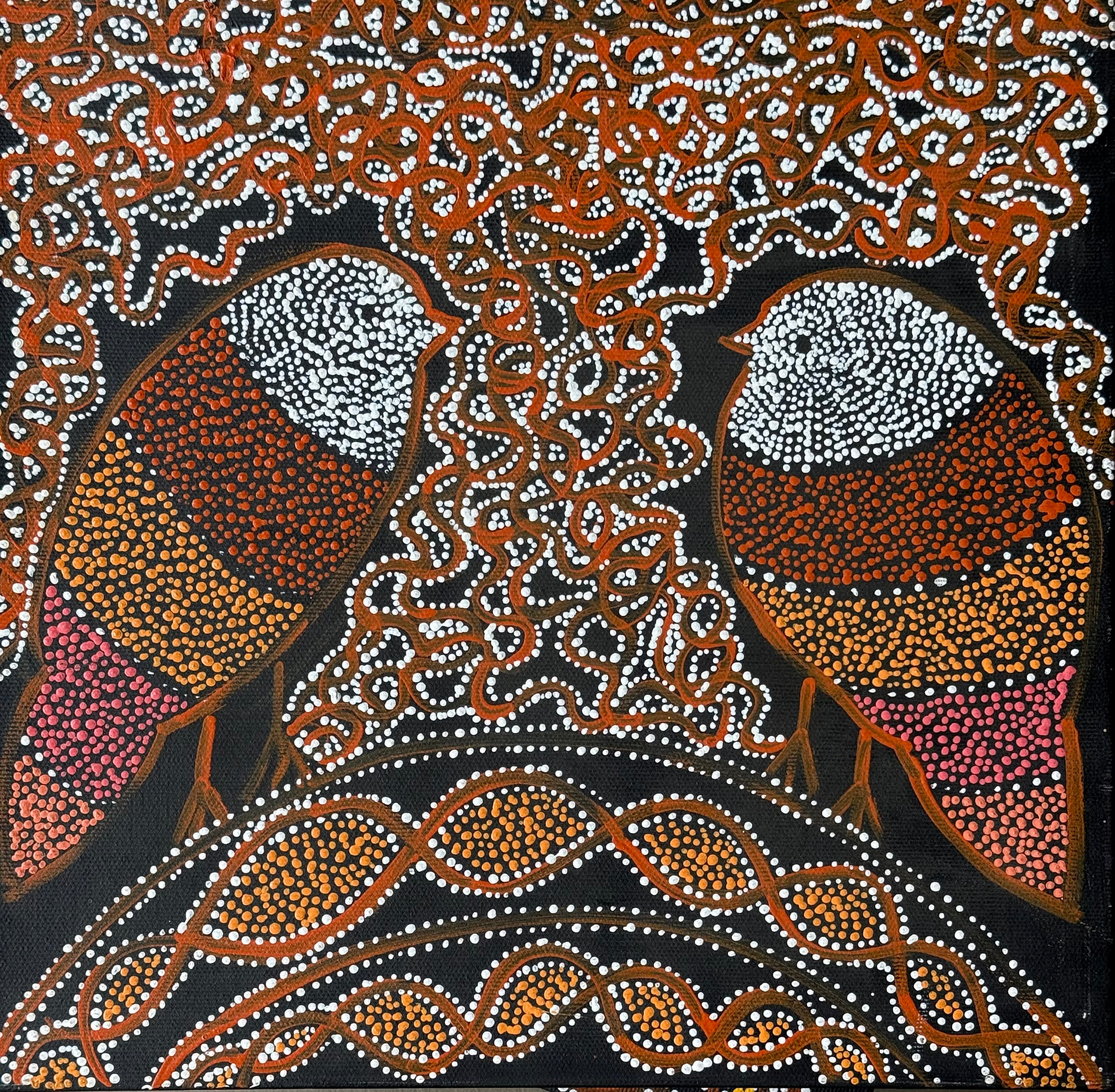 Geraldine Napangardi Granites - Ngalyipi Jukurrpa (Snake Vine Dreaming) - Stretched