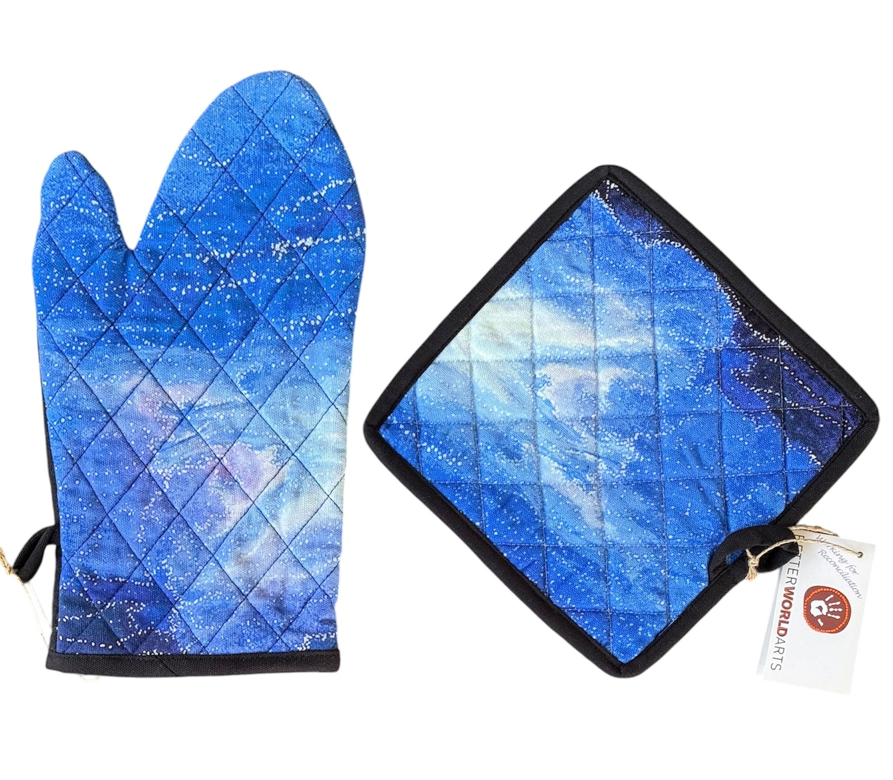 Cotton Oven Mit & Pot Holder Set - Athena Nangala Granites