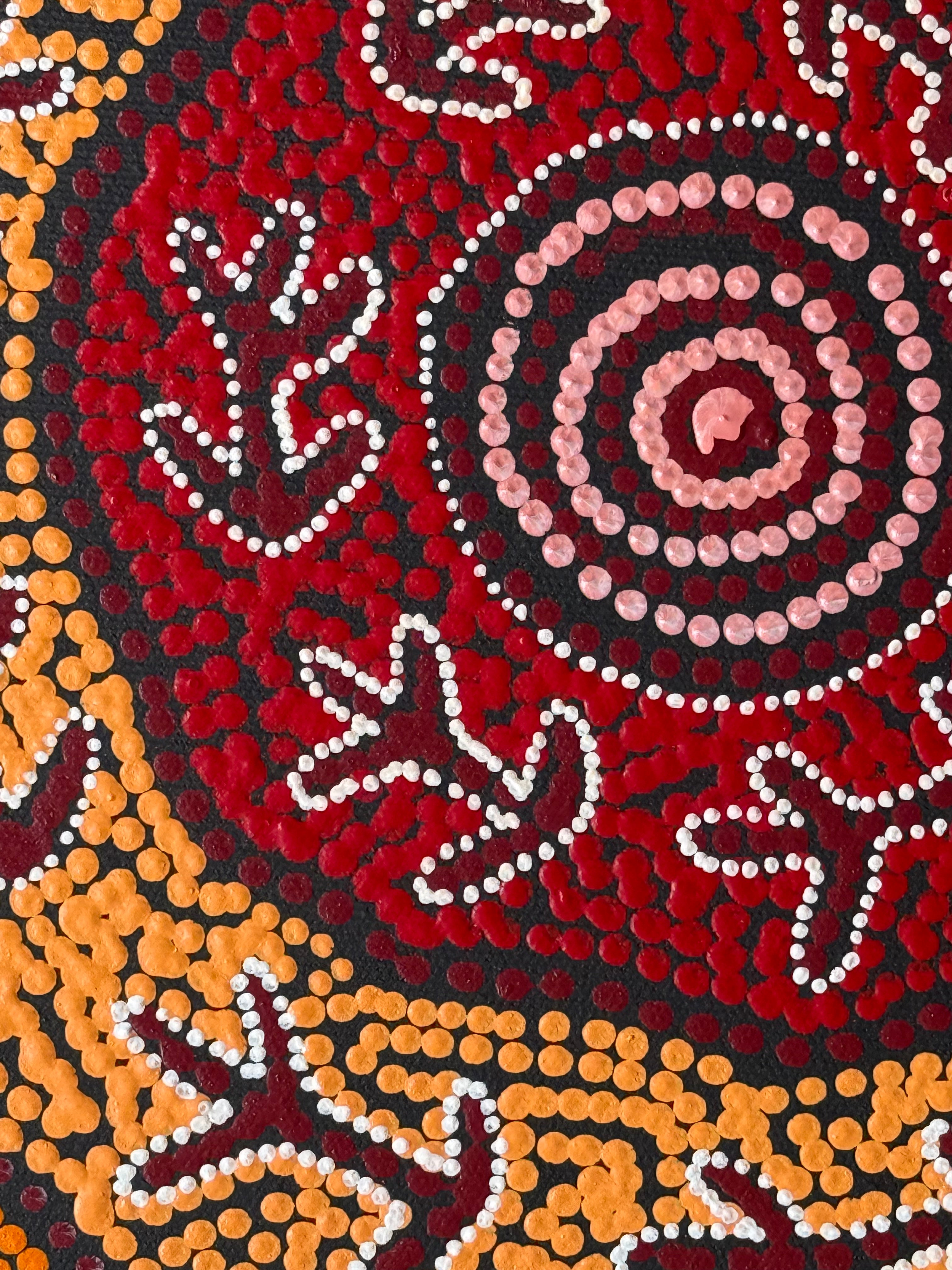 Theo (Faye) Nangala Hudson - Warlukurlangu Jukurrpa (Fire Country Dreaming) - Stretched