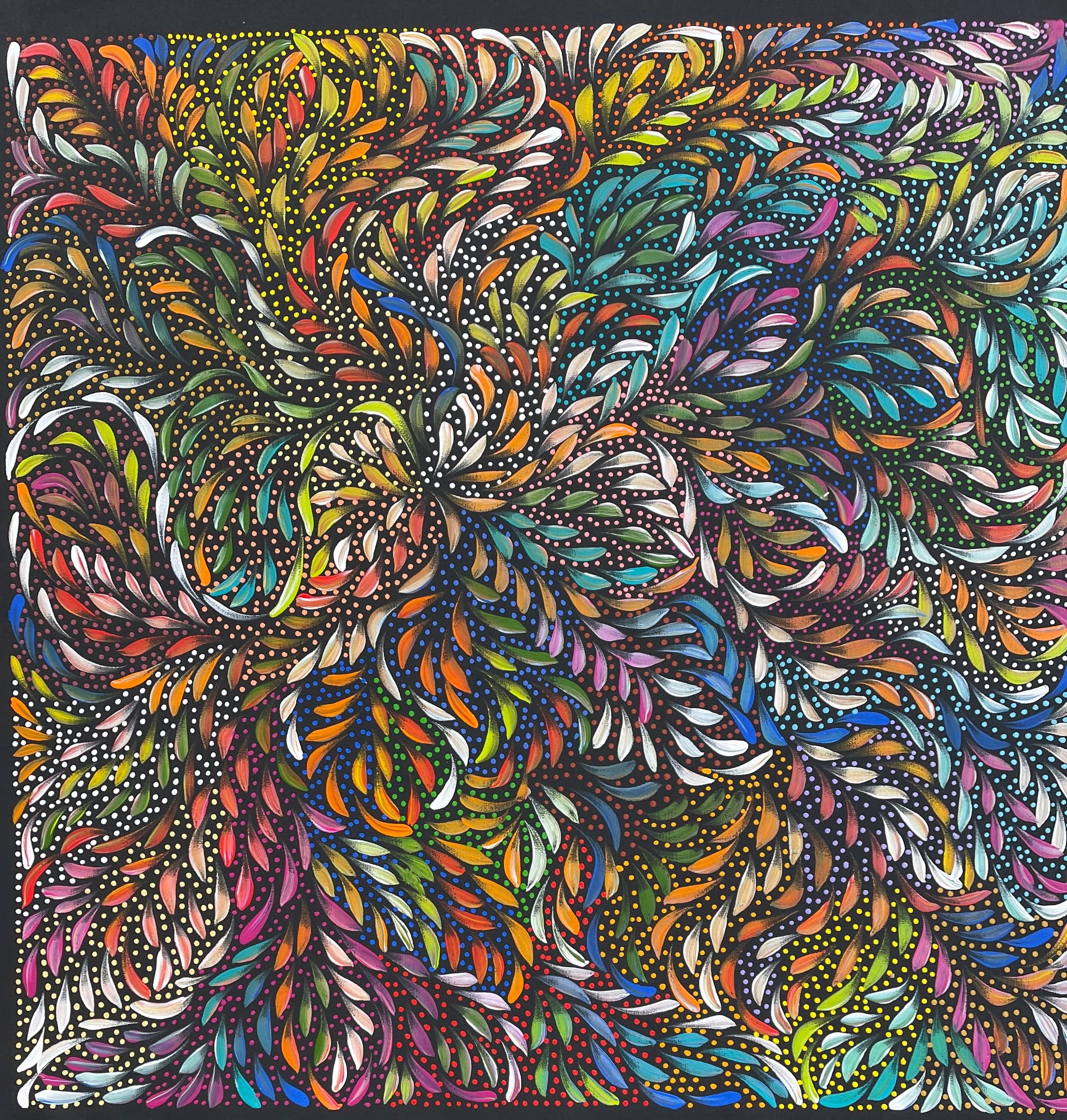 Caroline Numina - Seeded Bush Medicine Leaves - 91x94cm .62-3
