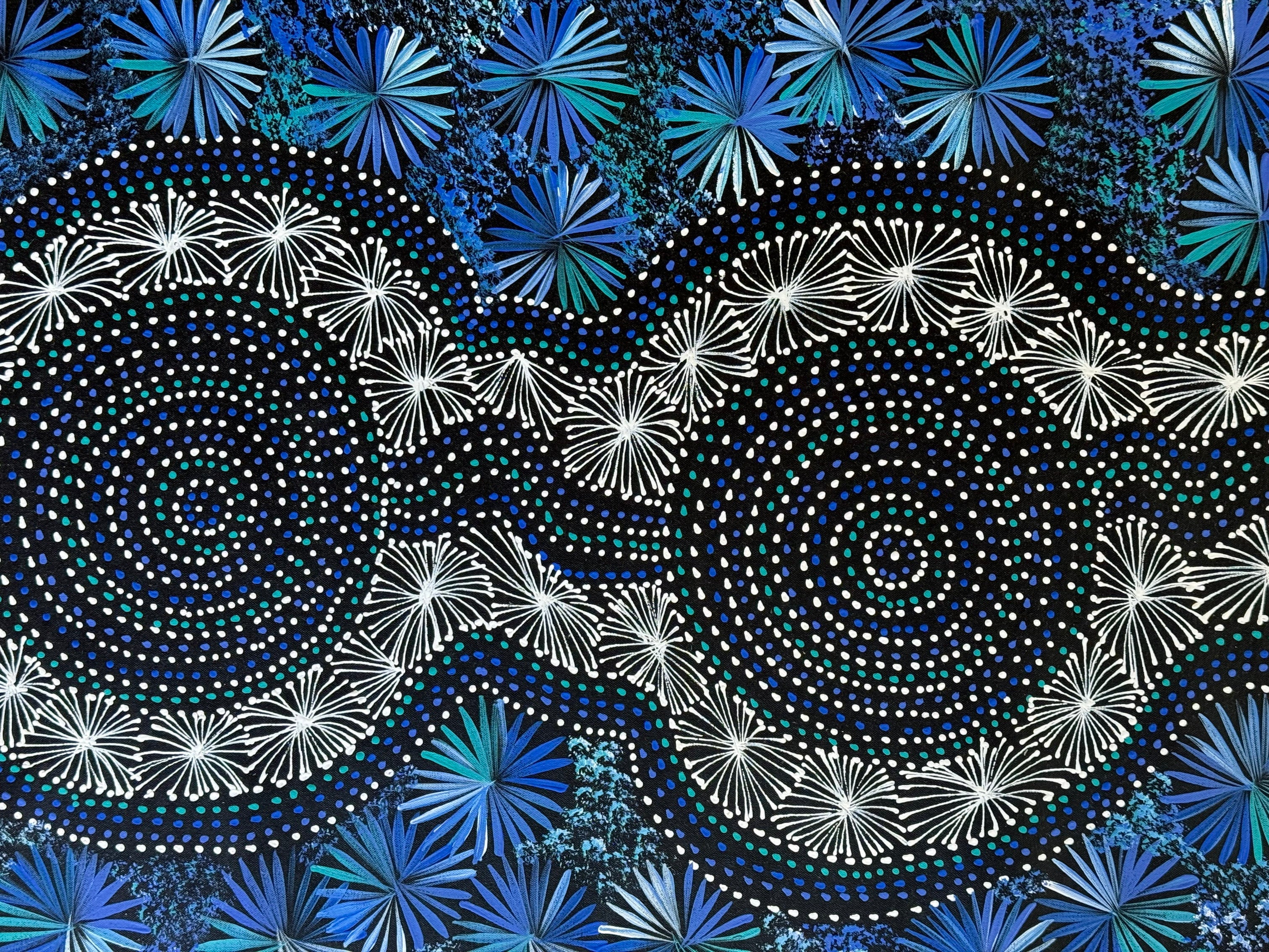 Selina Numina Kamprina - Bush Medicine Leaves with Spinifex Grass - 177x58cm .37-10