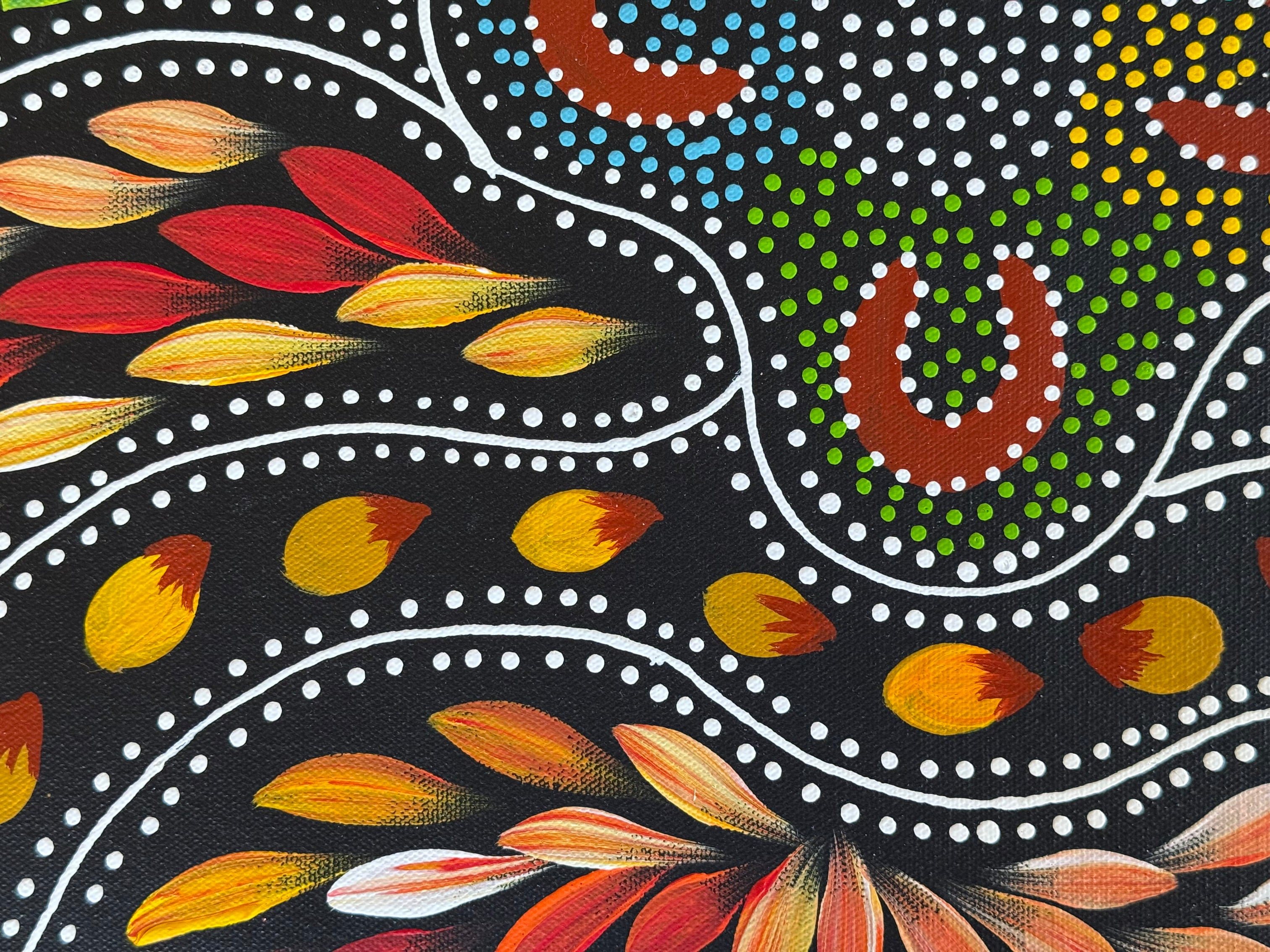 Jacinta Numina Waugh - Women Hunting for Bush Medicine Leaves, Bush Plums, Bush Tomatoes - 53x38cm .12-3