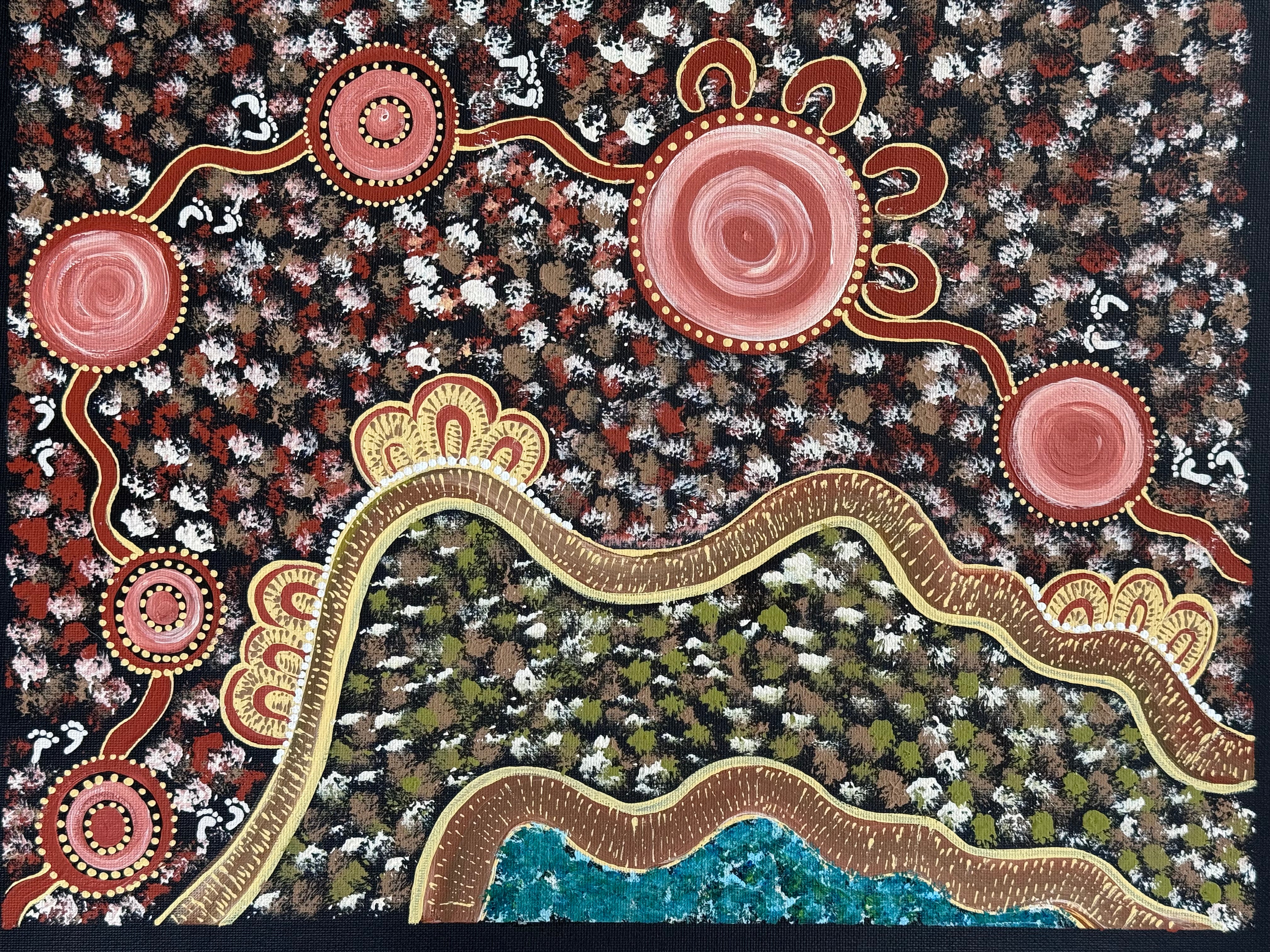 Deidre Burgoyne Rosier - Walking with Family, and Gathering .89-3