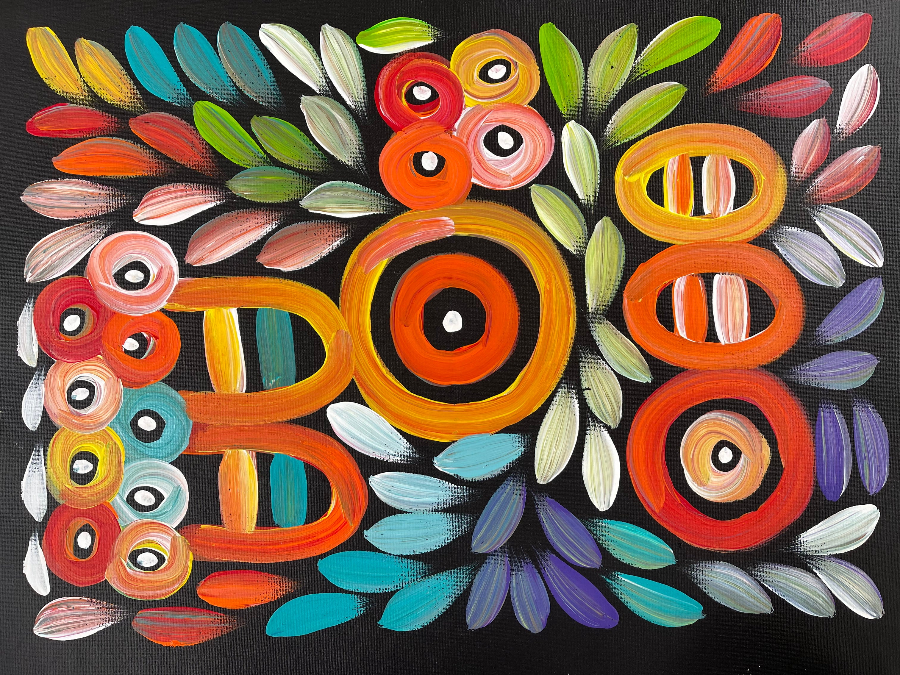 Jacinta Numina Waugh - Women Body Painting and Bush Medicine Leaves .75-22