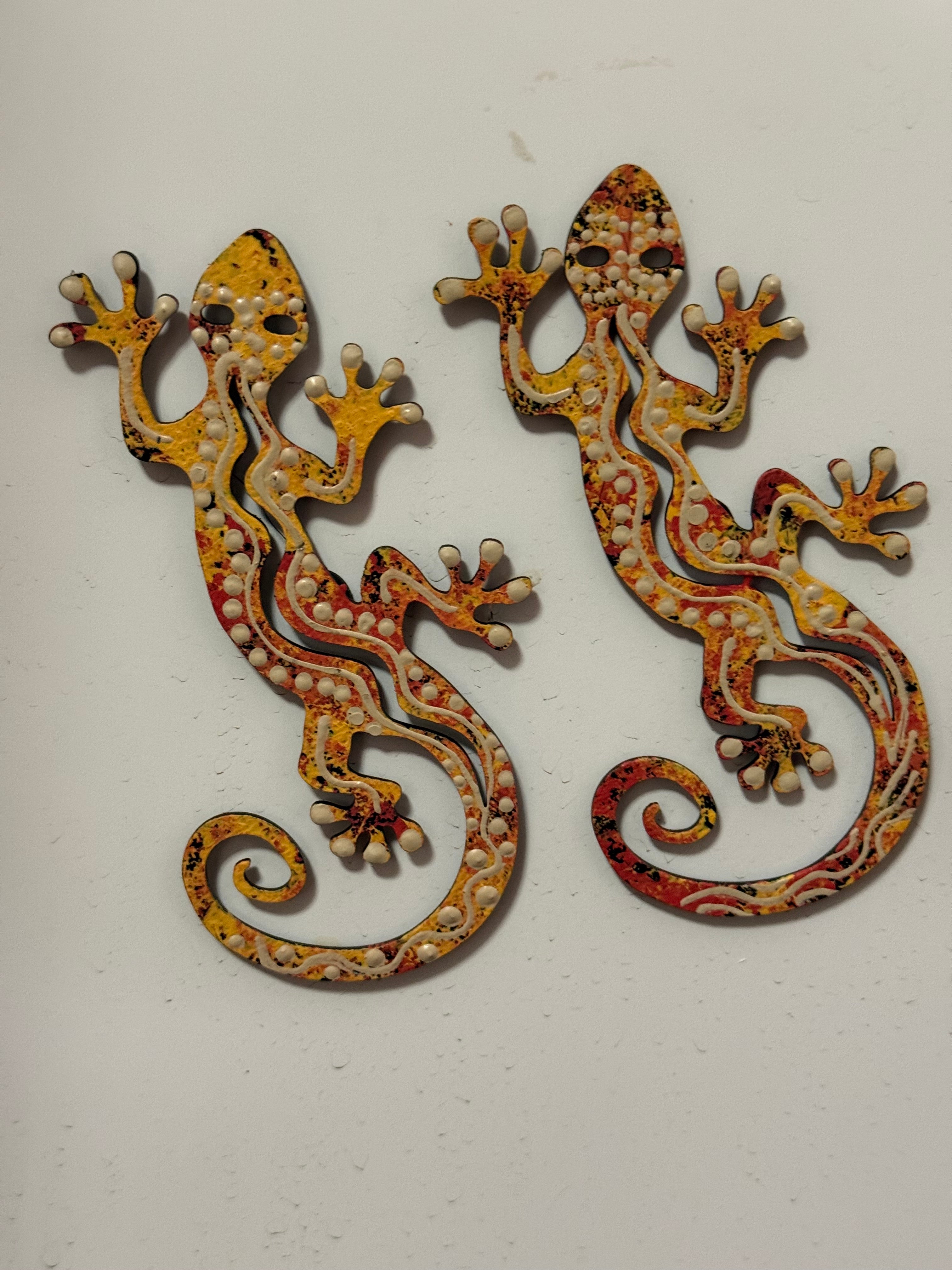 Lizard Fridge Magnets by Deidre Burgoyne Rosier - Red & Yellow