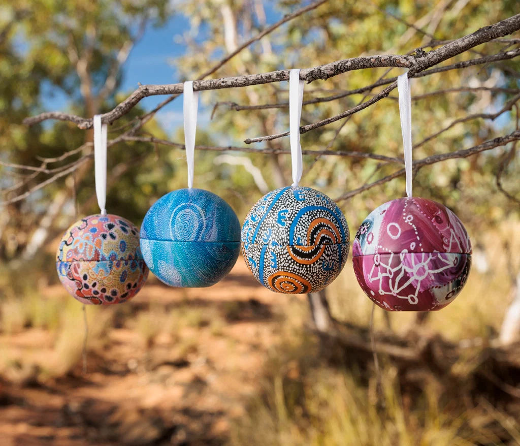 4 Pack Xmas Tin Baubles