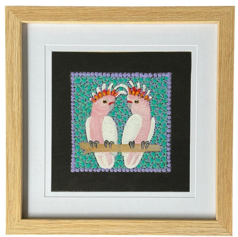 Kathleen Buzzacott - Major Mitchell's Cockatoos - Small, Framed .240