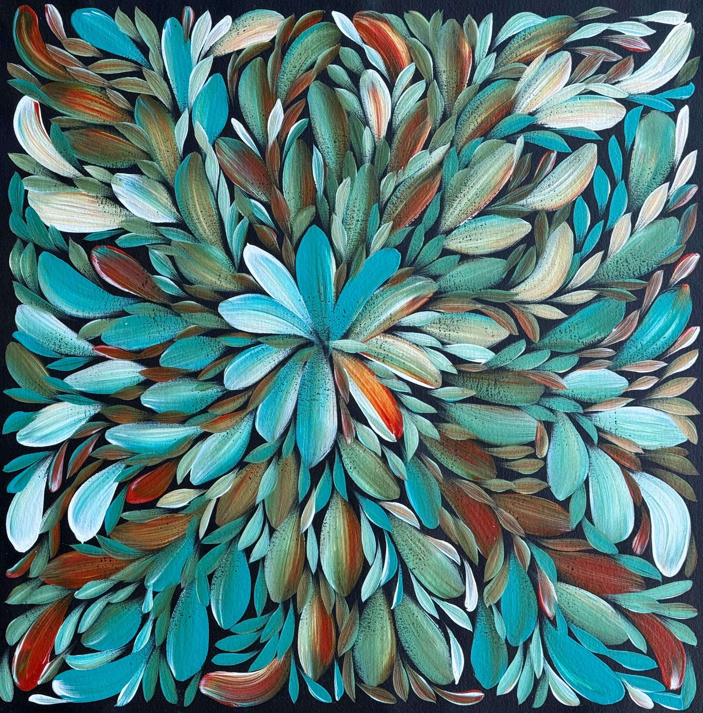 Louise Numina Napananka - Bush Medicine Leaves - 60x60cm .21-7