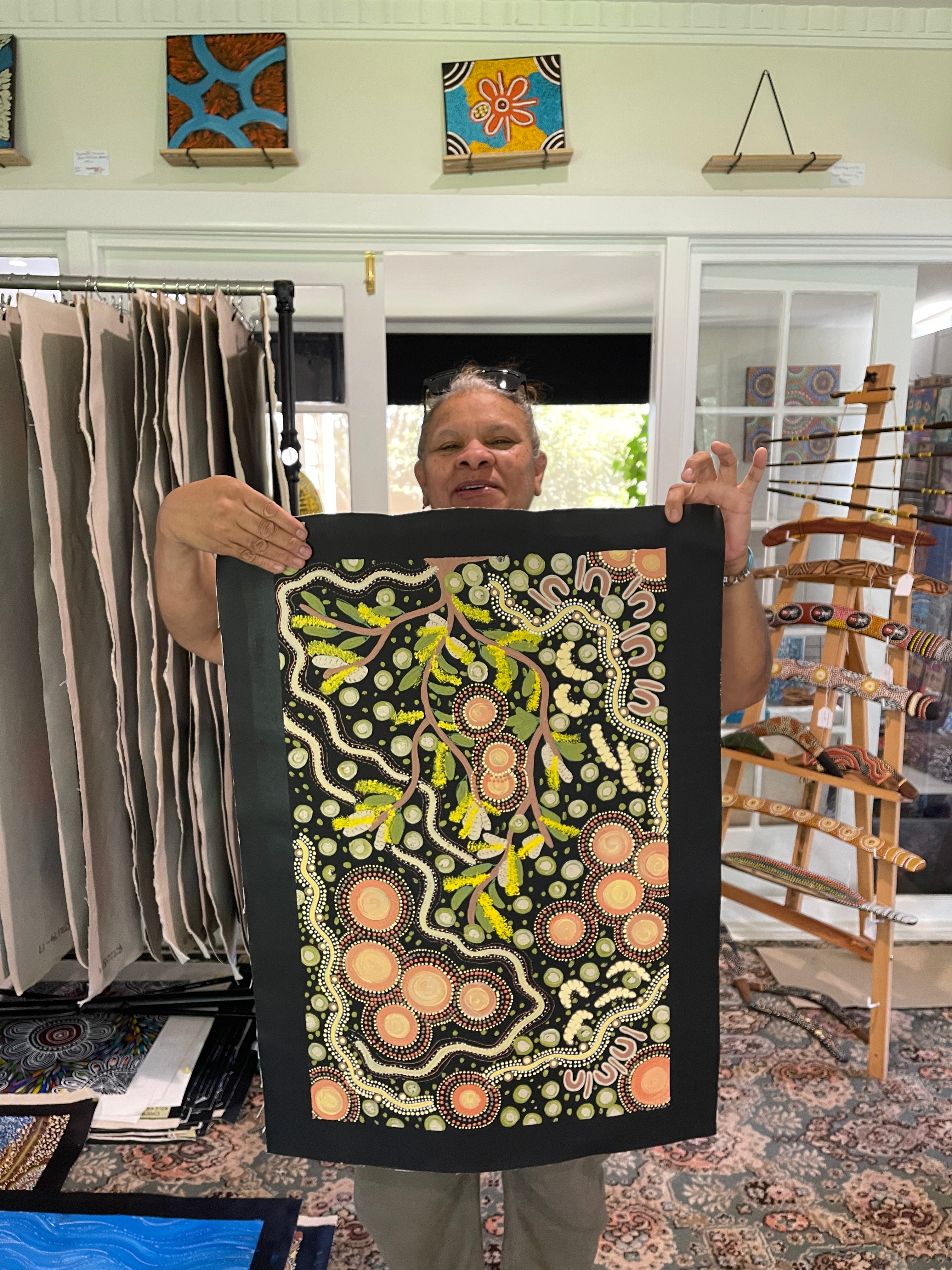 Deidre Burgoyne Rosier - Women Gathering Time, Witchety Grubs - 44x68cm - .47-10