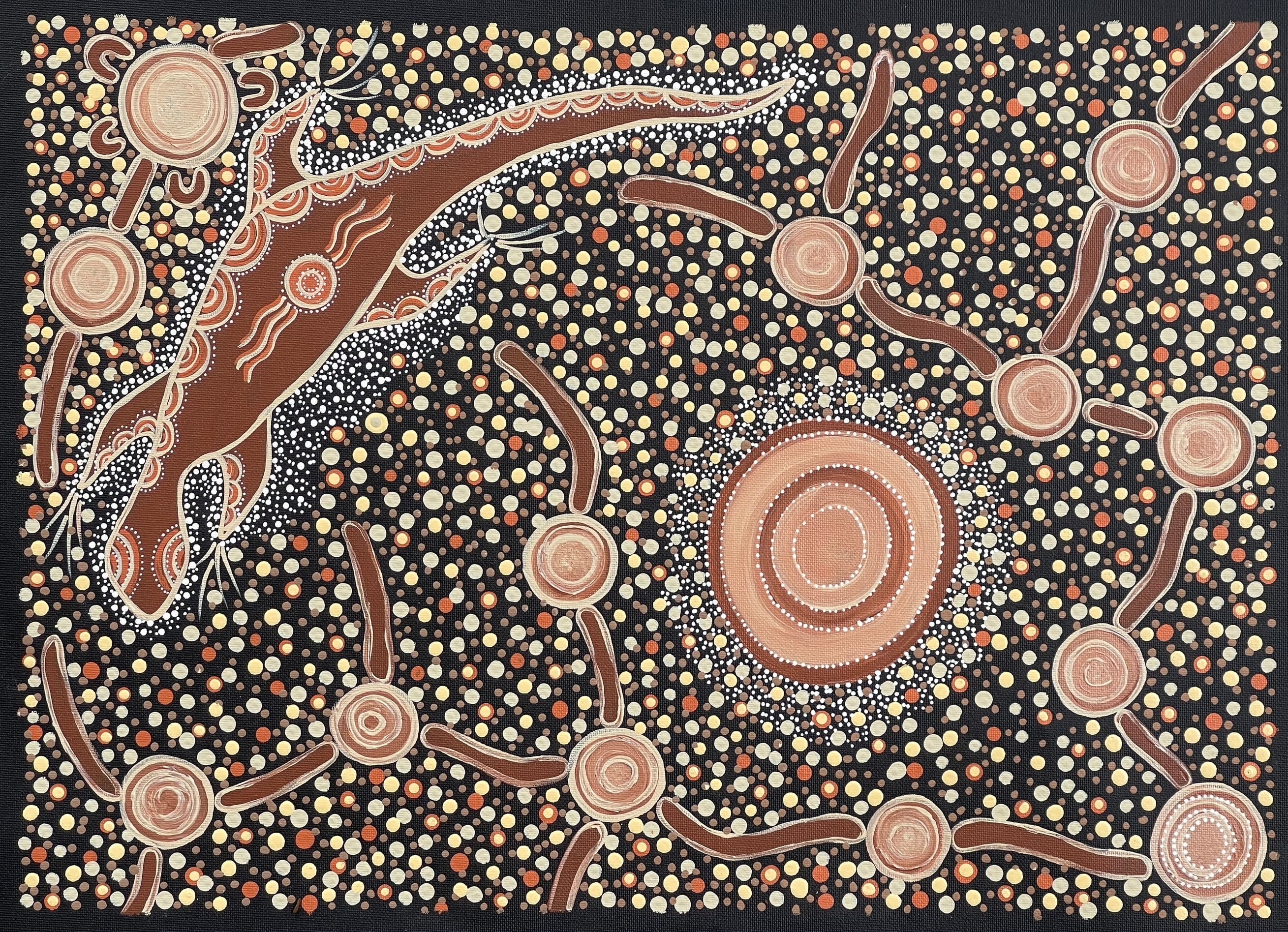 Deidre Burgoyne Rosier - Lizard Dreaming, Looking For Food - 36x51cm .36-5