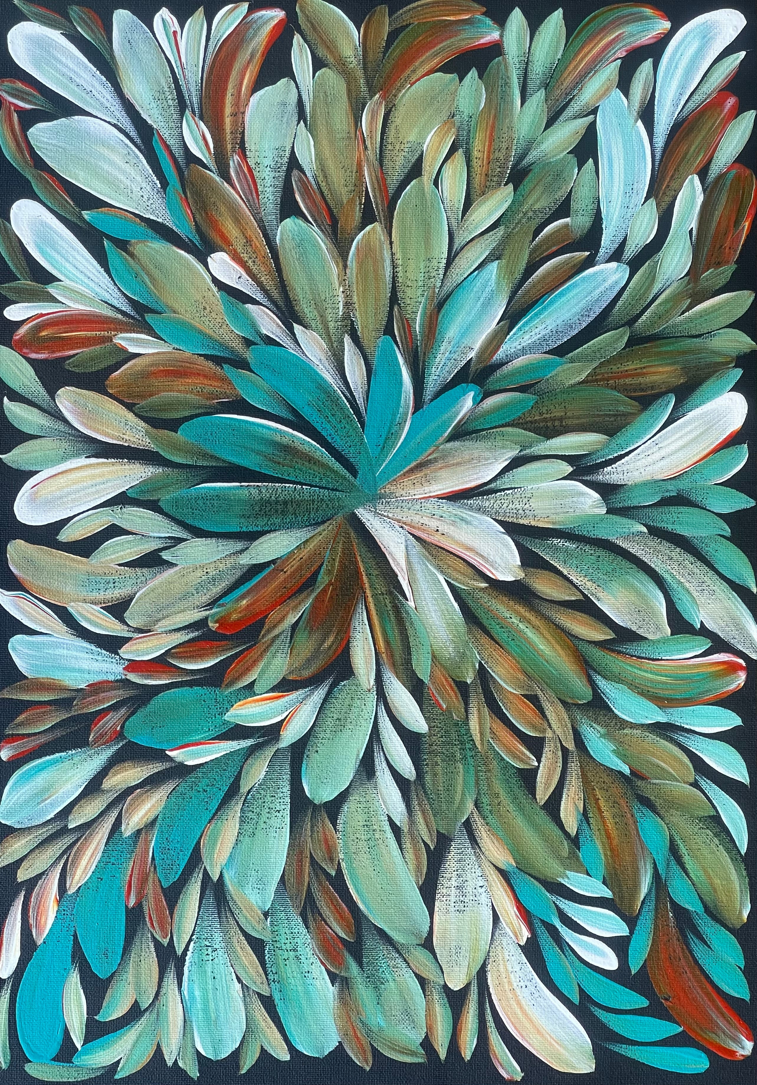 Louise Numina Napananka - Bush Medicine Leaves - 36x51cm .21-9