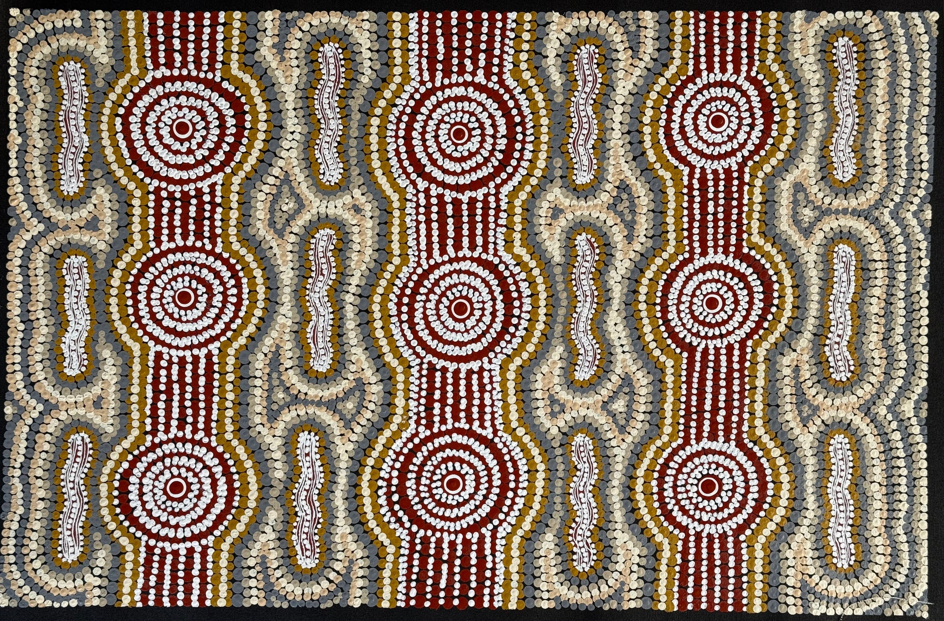 Peter Mbitjana Palmer - Catapillar Dreaming - 69x46cm .97-2
