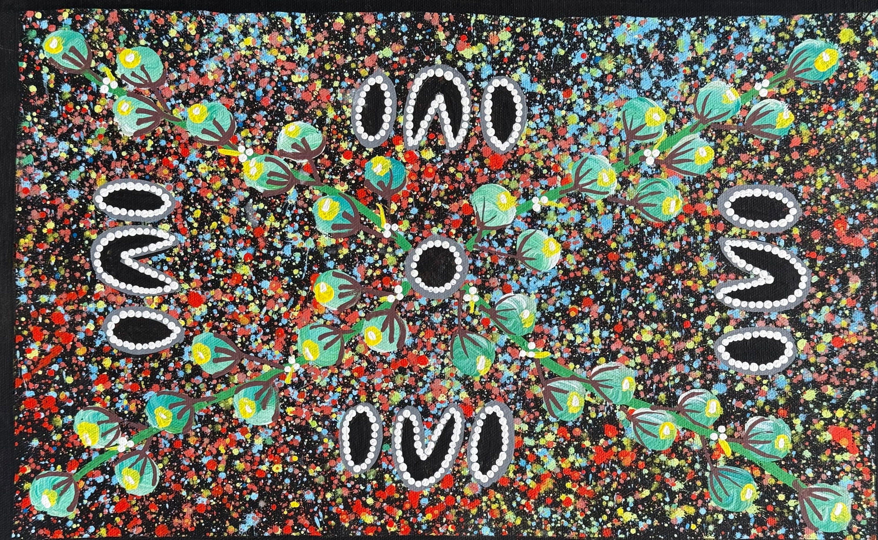 Reggie Sultan - 30x47cm - Collecting Bushgrapes .02-16