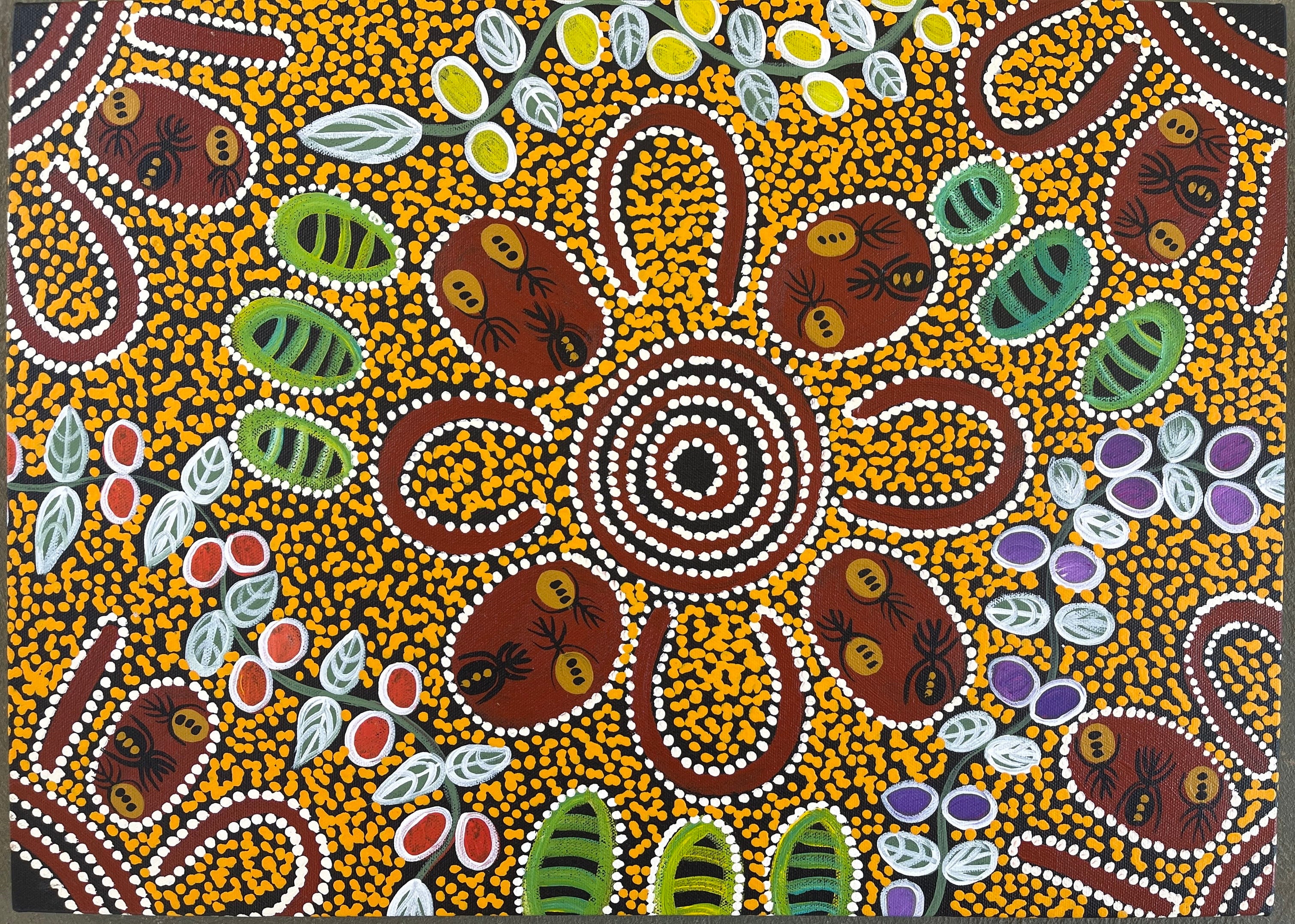 Lanita Numina - Bush Tucker - 37x51cm *Stretched ready to hang* .89-3