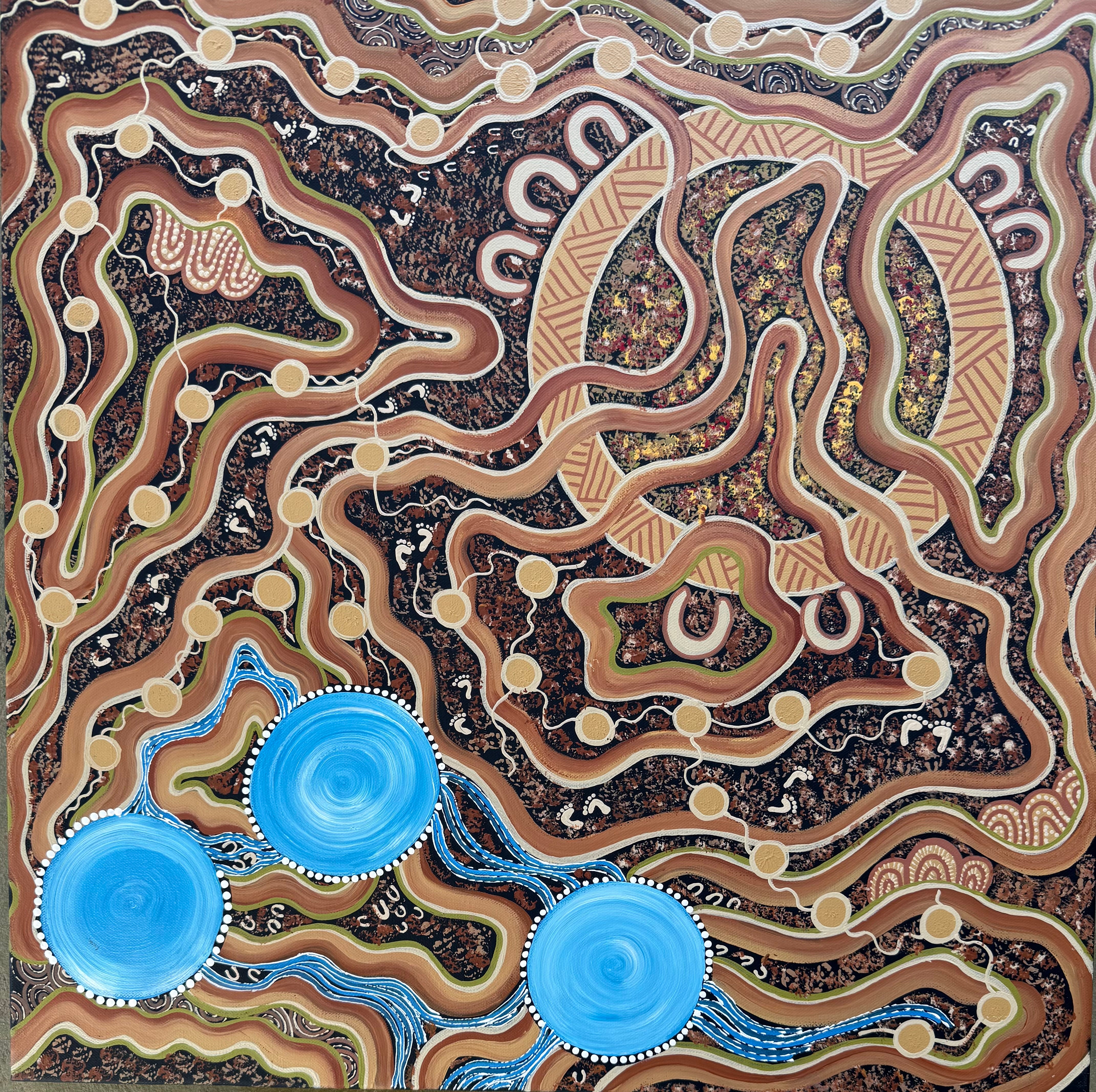 Deidre Burgoyne Rosier - Gatherings and Travel Tracks Through the Land Near Waterways .89-12 *pre-stretched*