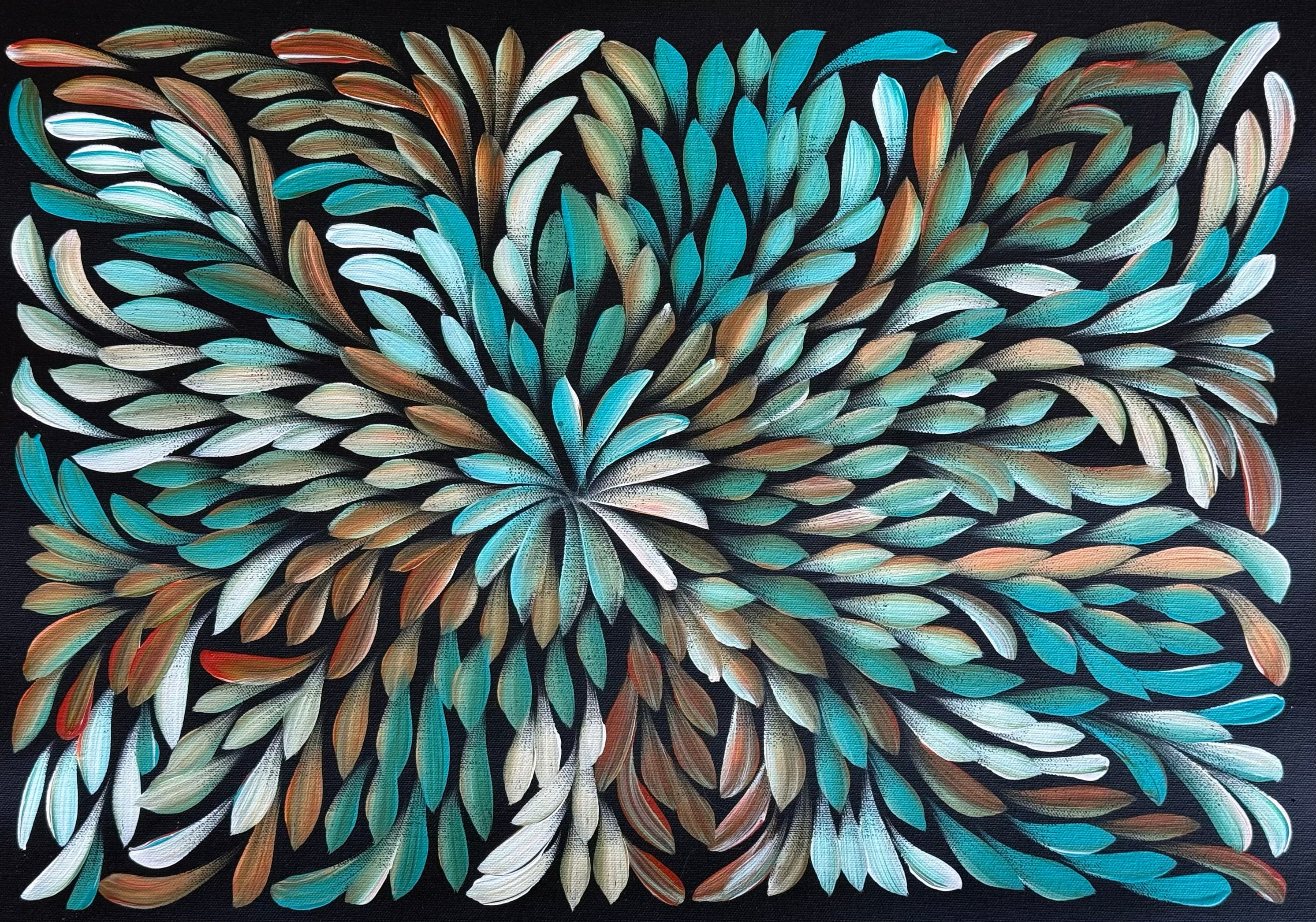 Louise Numina Napananka - Bush Medicine Leaves - 36x51cm .57-69
