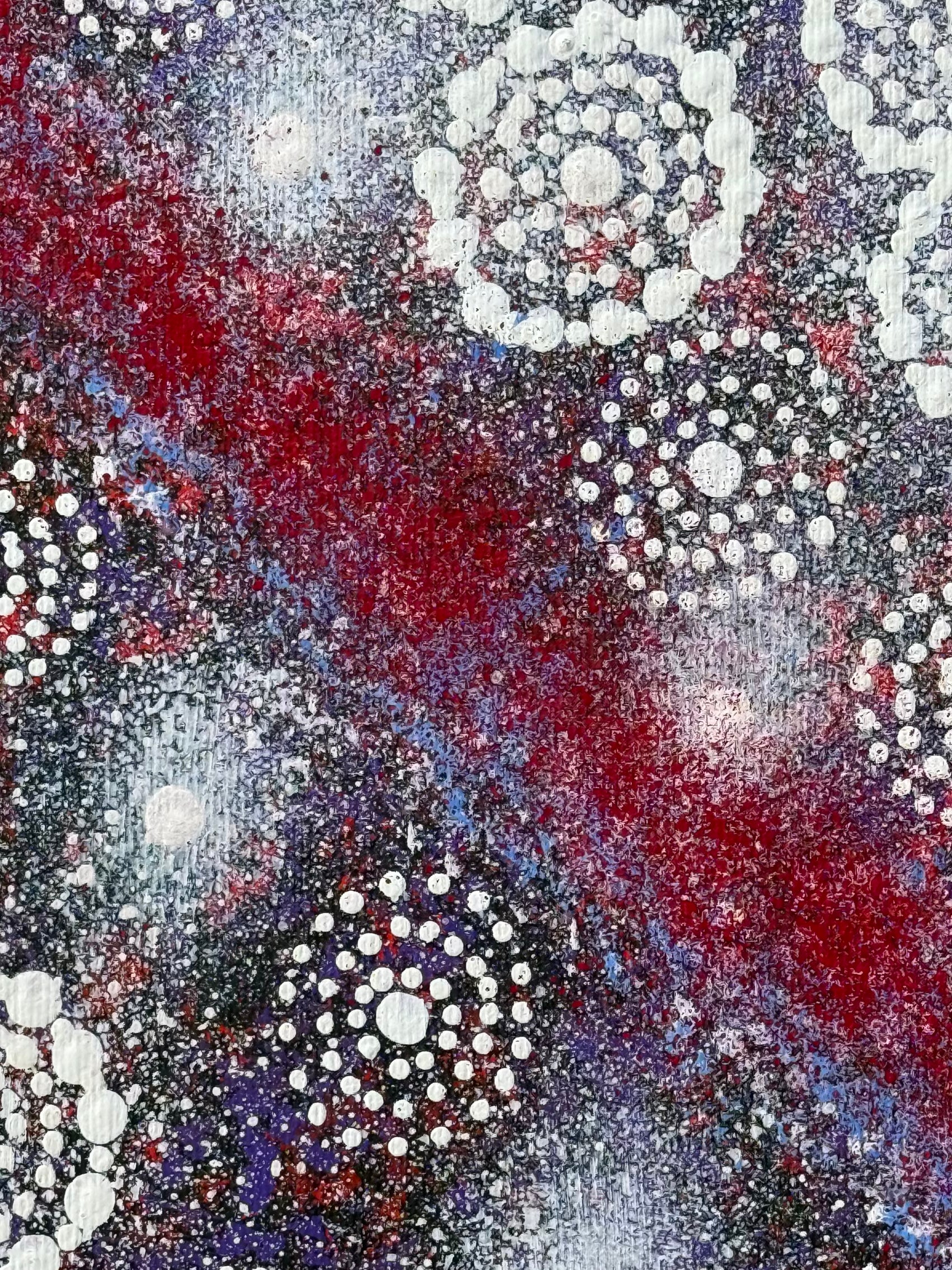 Justinna Napaljarri Sims - Yanjirlpirri or Napaljarri-Warnu Jukurrpa (Star or Seven Sisters Dreaming) - Stretched
