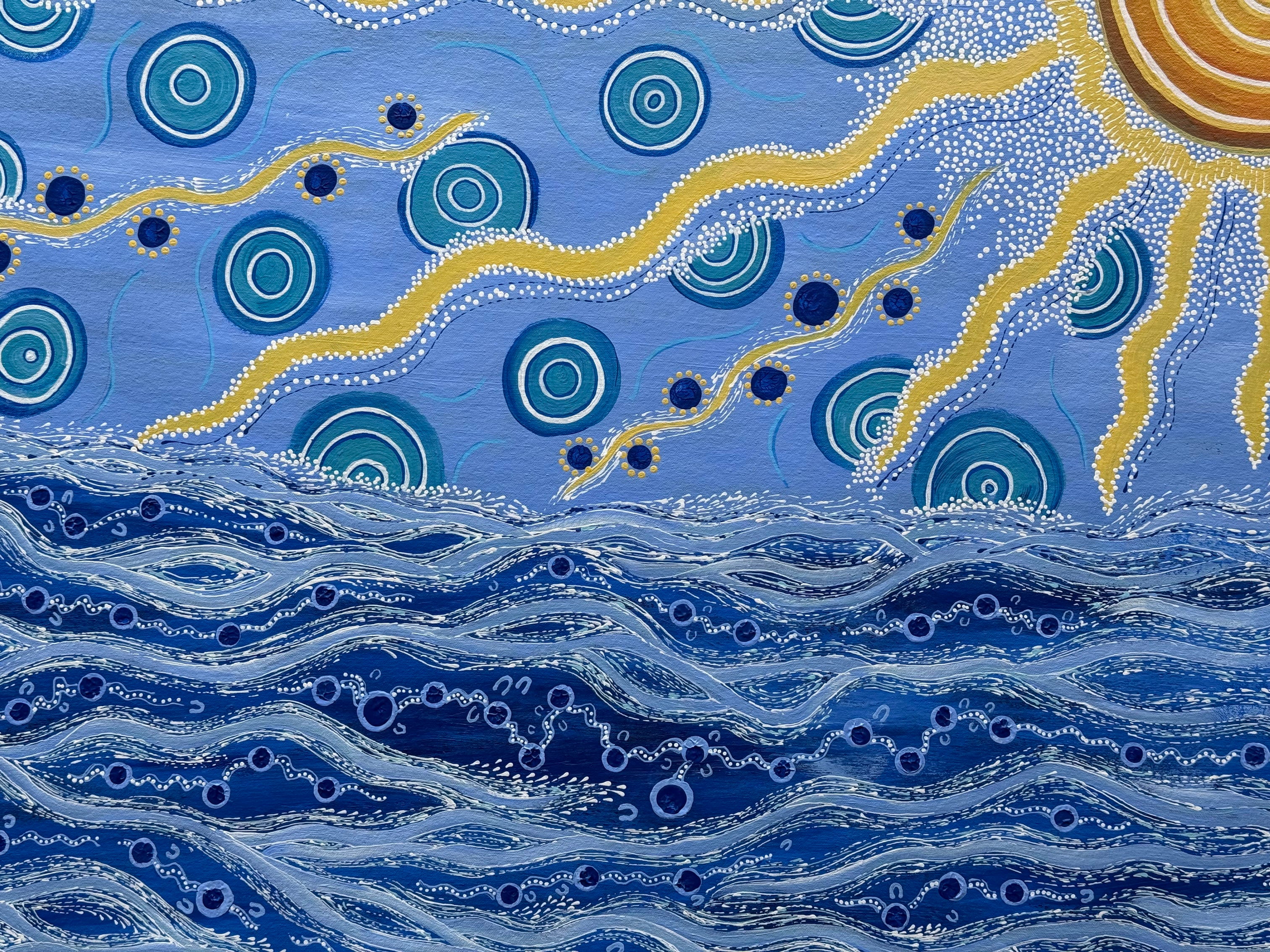 Deidre Burgoyne Rosier - Family Swimming by the Sea - 126x67cm .90-11