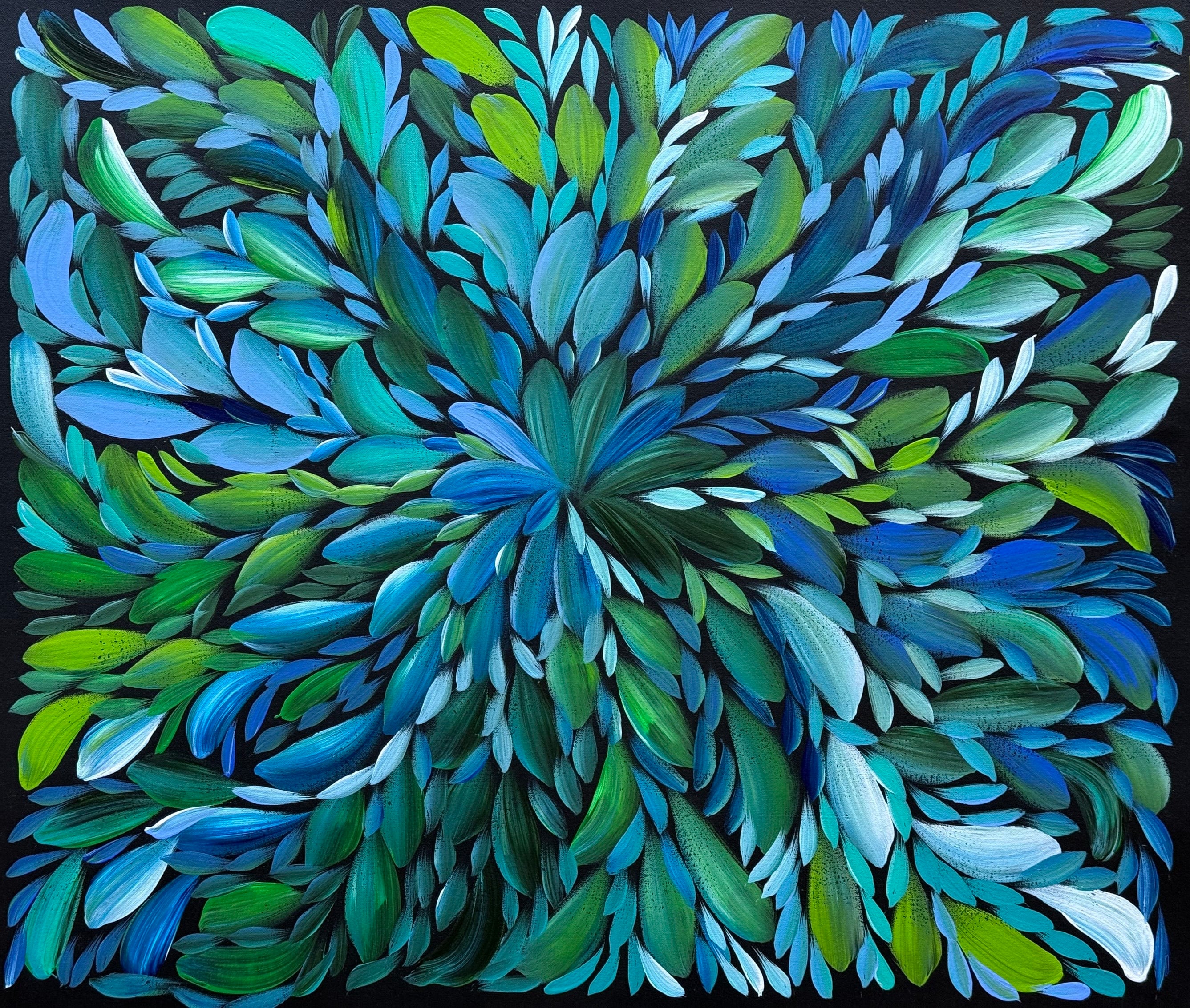 Louise Numina Napananka - Bush Medicine Leaves - 76x66cm .24-18