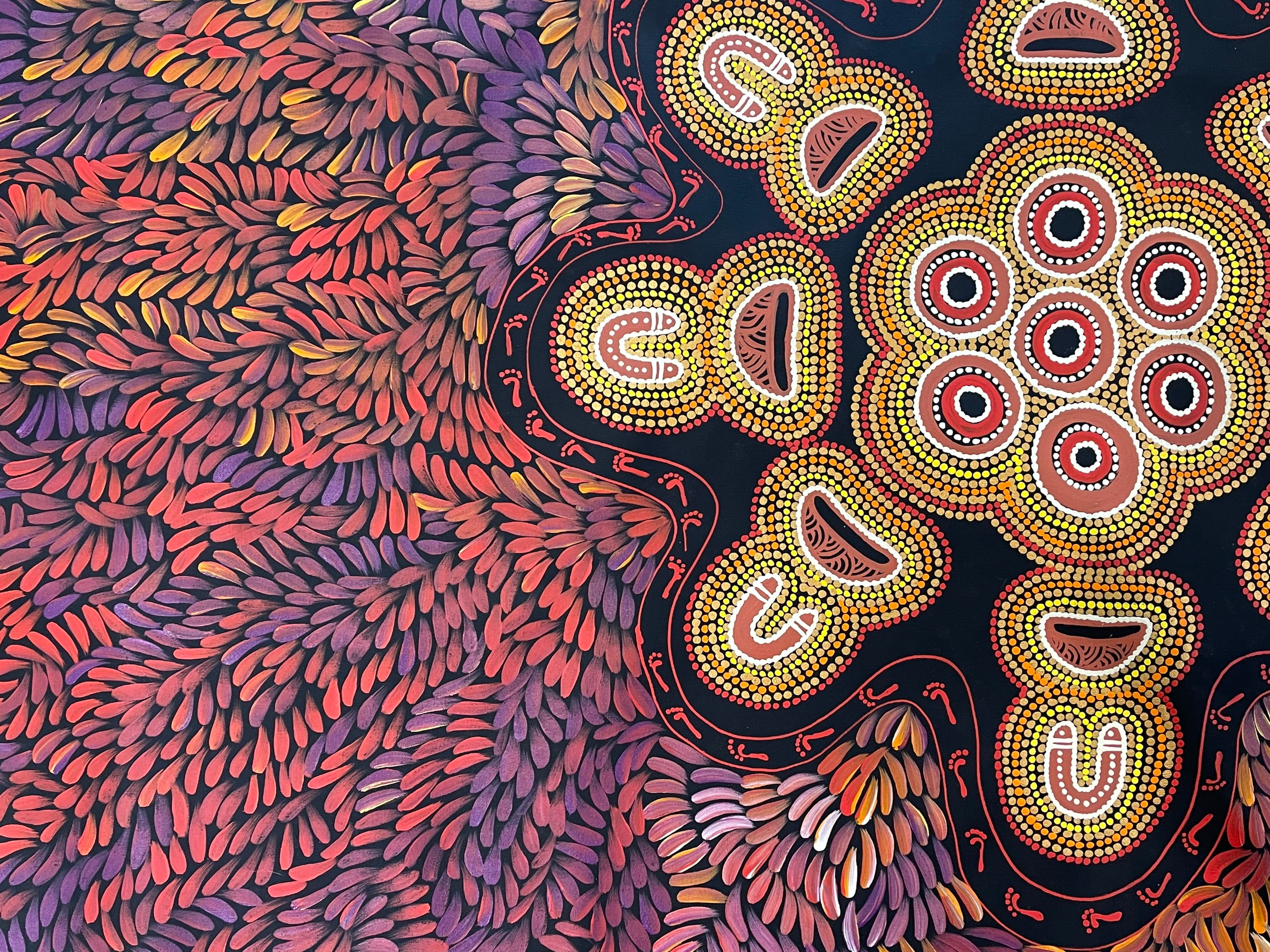 By Artist Eunice Nungarrayi Woods - Mala Women's Dreaming - 91x145cm .49-1