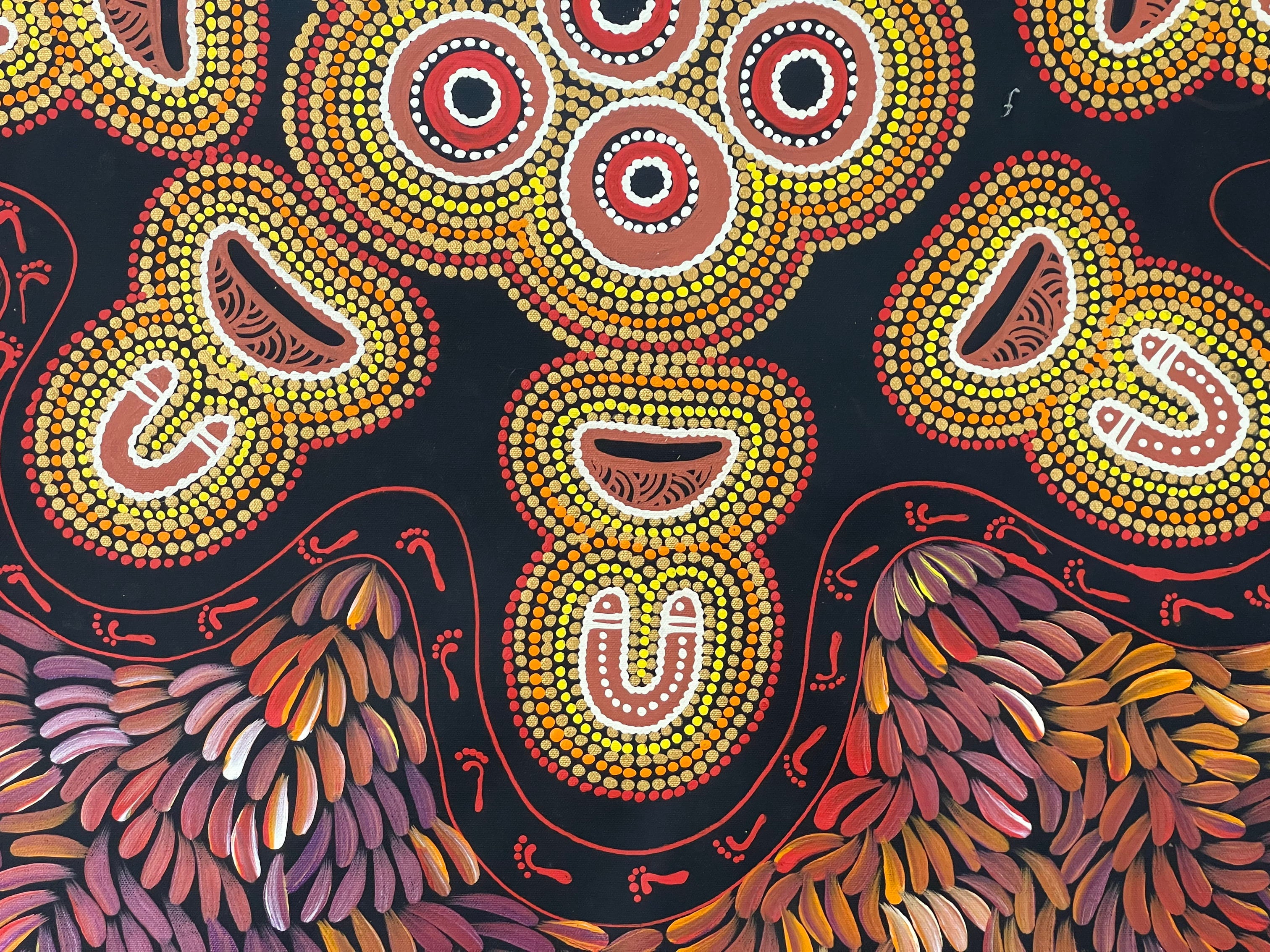 By Artist Eunice Nungarrayi Woods - Mala Women's Dreaming - 91x145cm .49-1