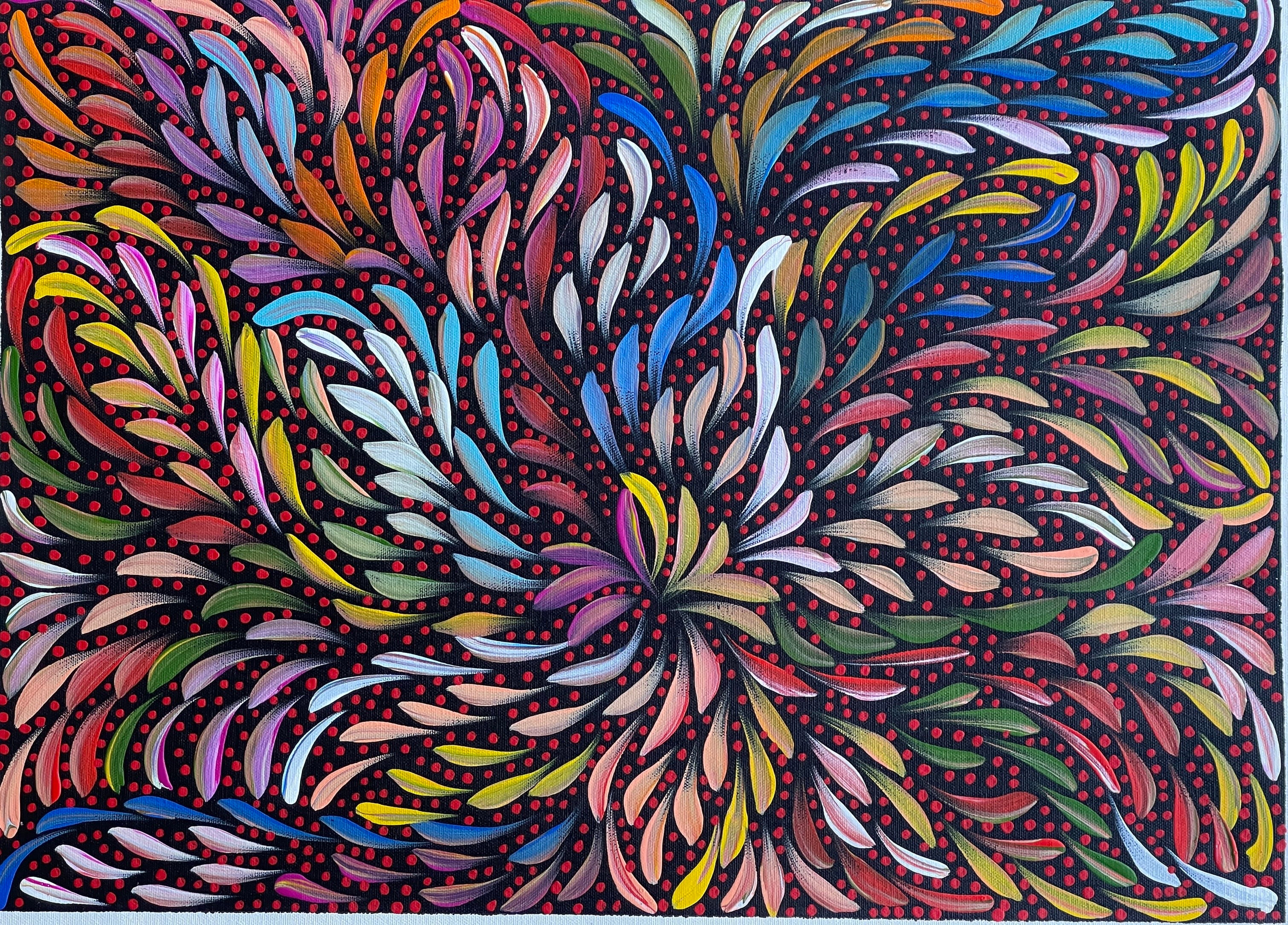 Caroline Numina - Bush Medicine Leaves with Seeds - 55x40cm .79-9