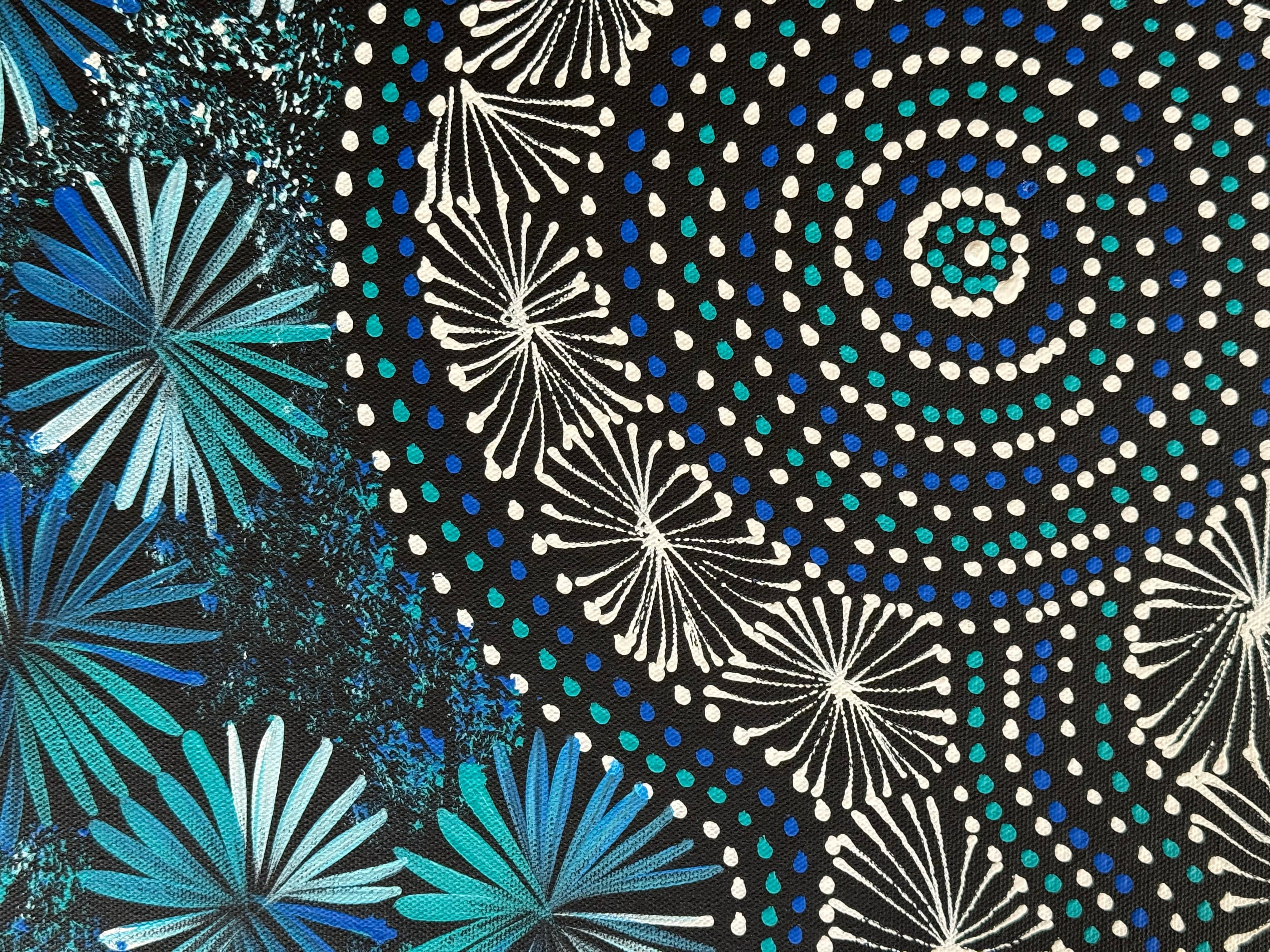 Selina Numina Kamprina - Bush Medicine Leaves, Waterholes, Seeds - 54x40cm .31-30