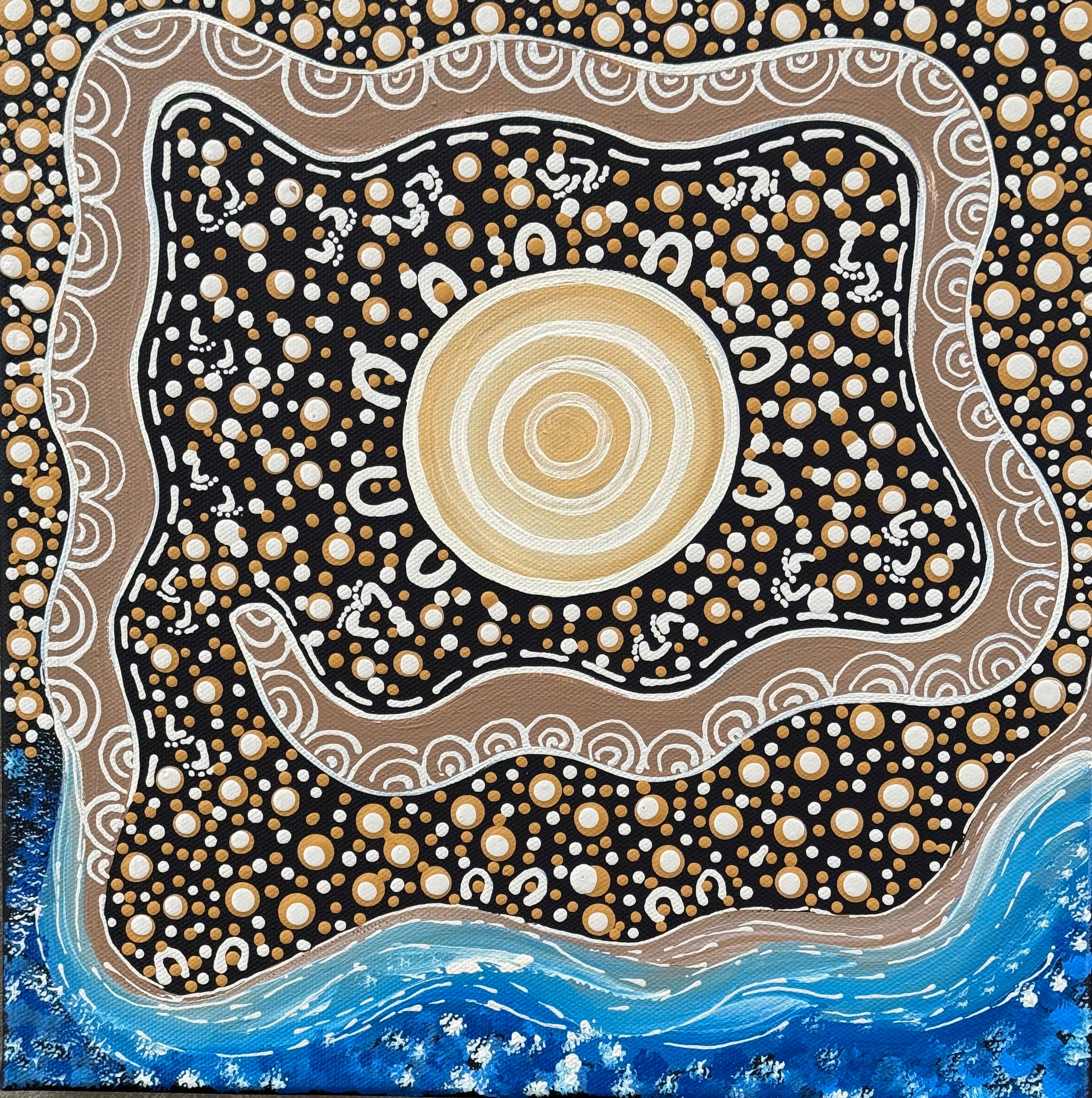 Deidre Burgoyne Rosier - Meeting Place, Family, Walk Abouts .39-5 *pre-stretched*