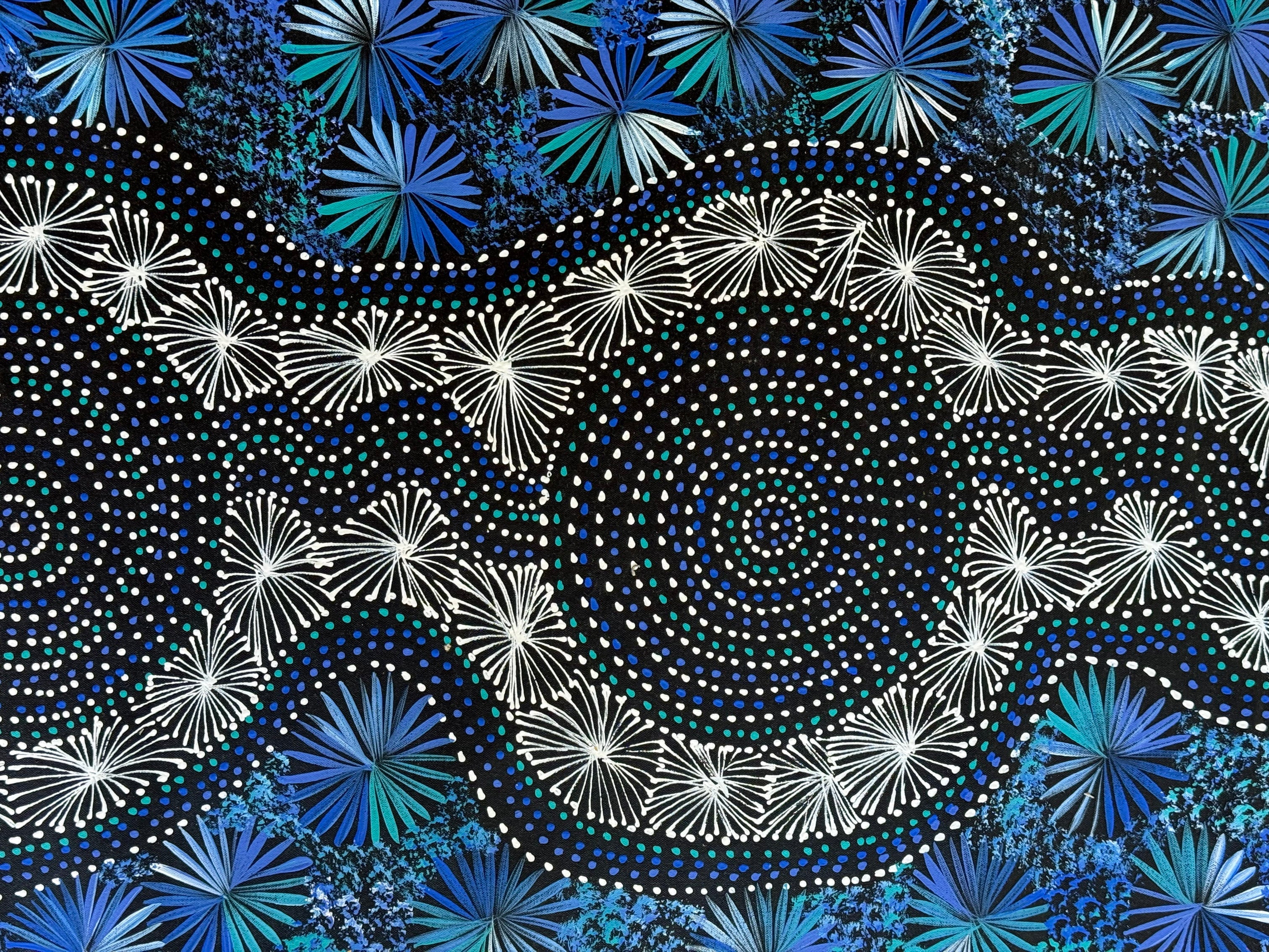 Selina Numina Kamprina - Bush Medicine Leaves with Spinifex Grass - 177x58cm .37-10