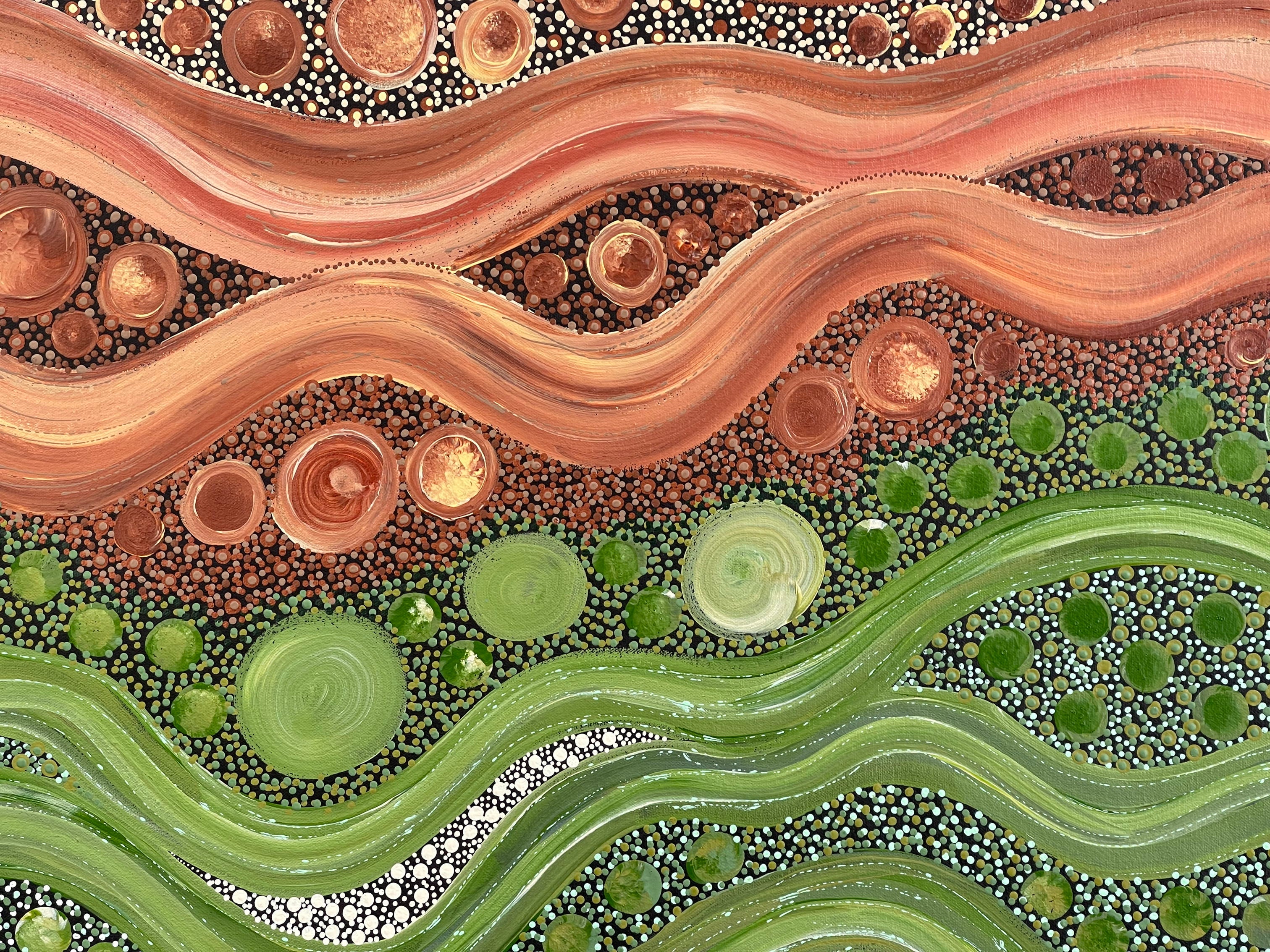Deidre Burgoyne Rosier - Mirning Dreaming the Water, Whales, Kokatha Land, Sky, Wirangu Country, My Family Country - 98x146cm .47-2