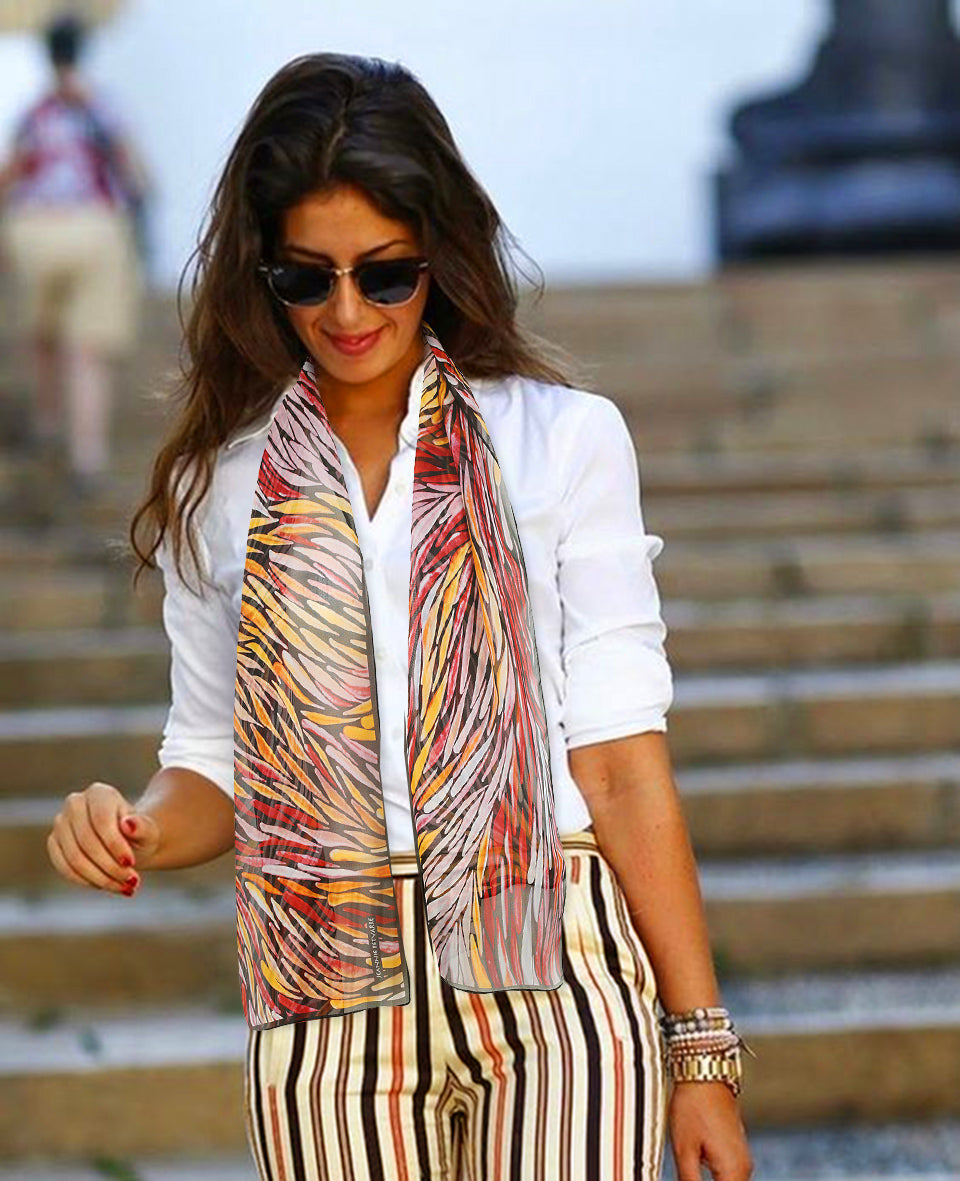 Silk Scarf - Jeannie Petyarre - Orange