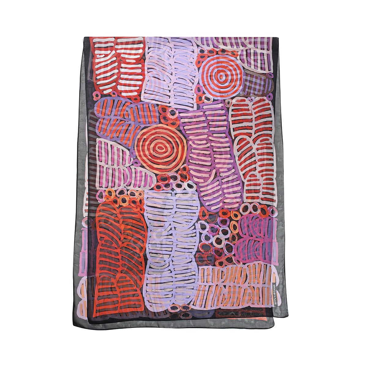 Silk Scarf - Betty Mbitjana - Rust
