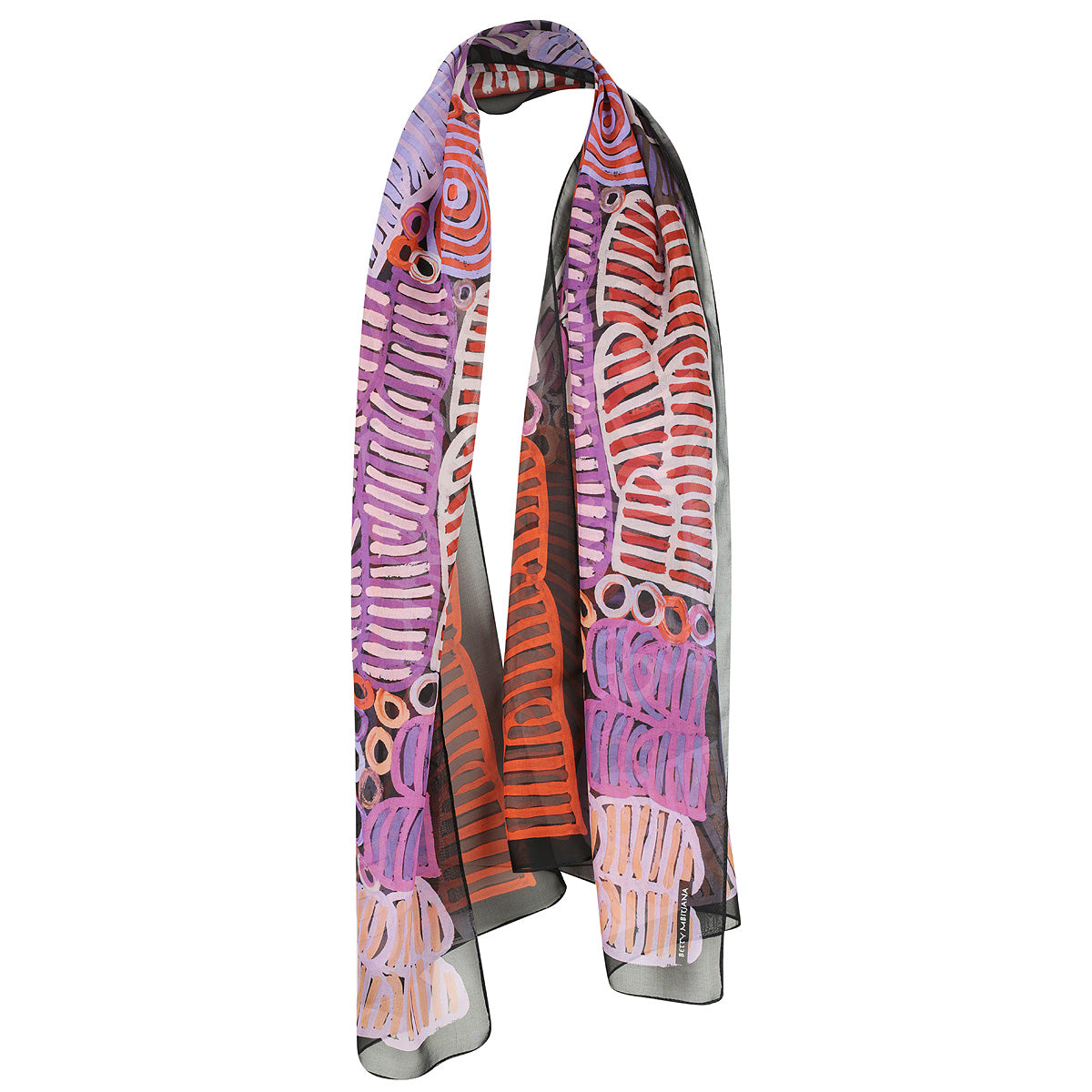 Silk Scarf - Betty Mbitjana - Rust