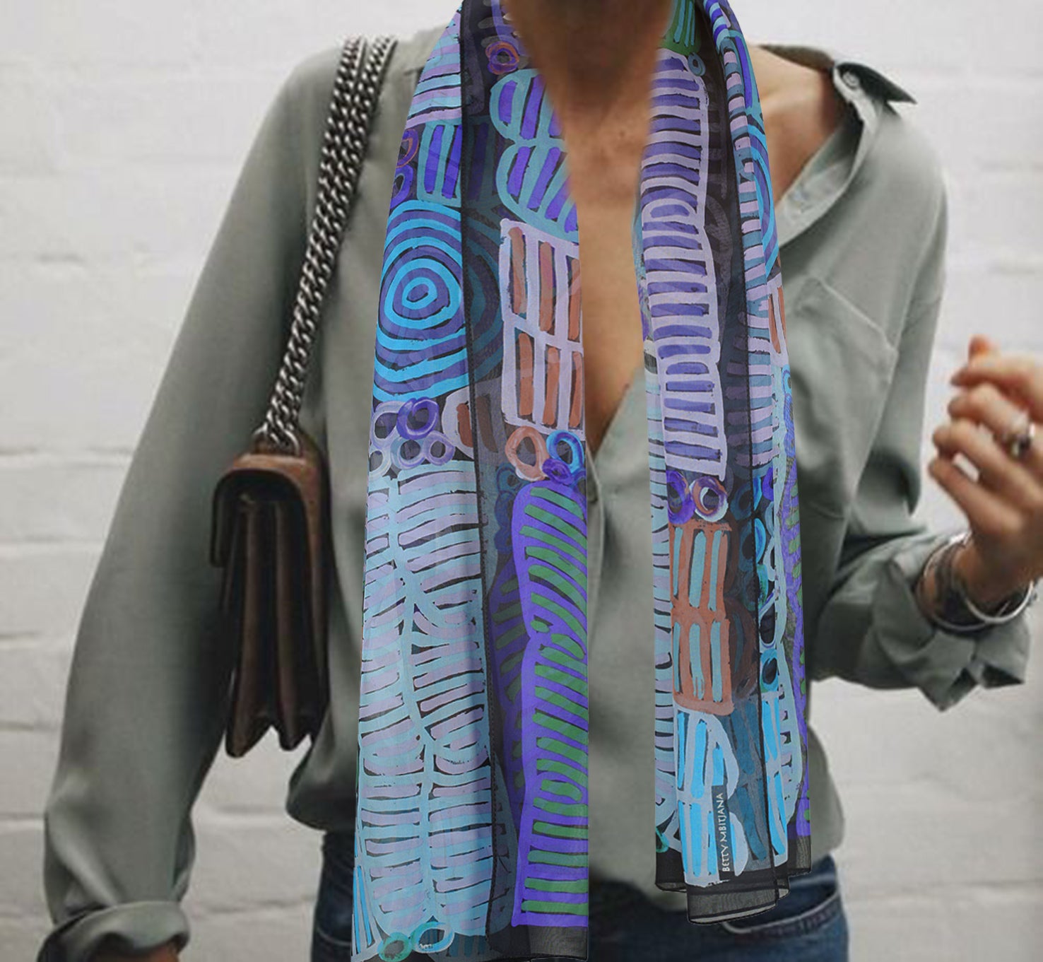 Silk Scarf - Betty Mbitjana - Purple