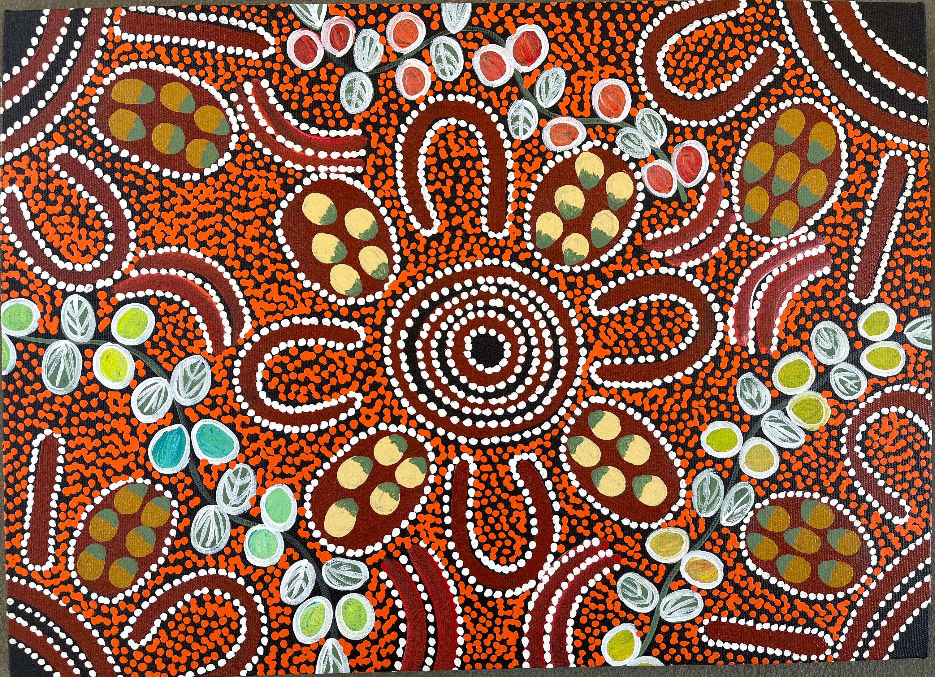 Lanita Numina - Bush Tucker - 37x51cm *Stretched ready to hang* .89-5