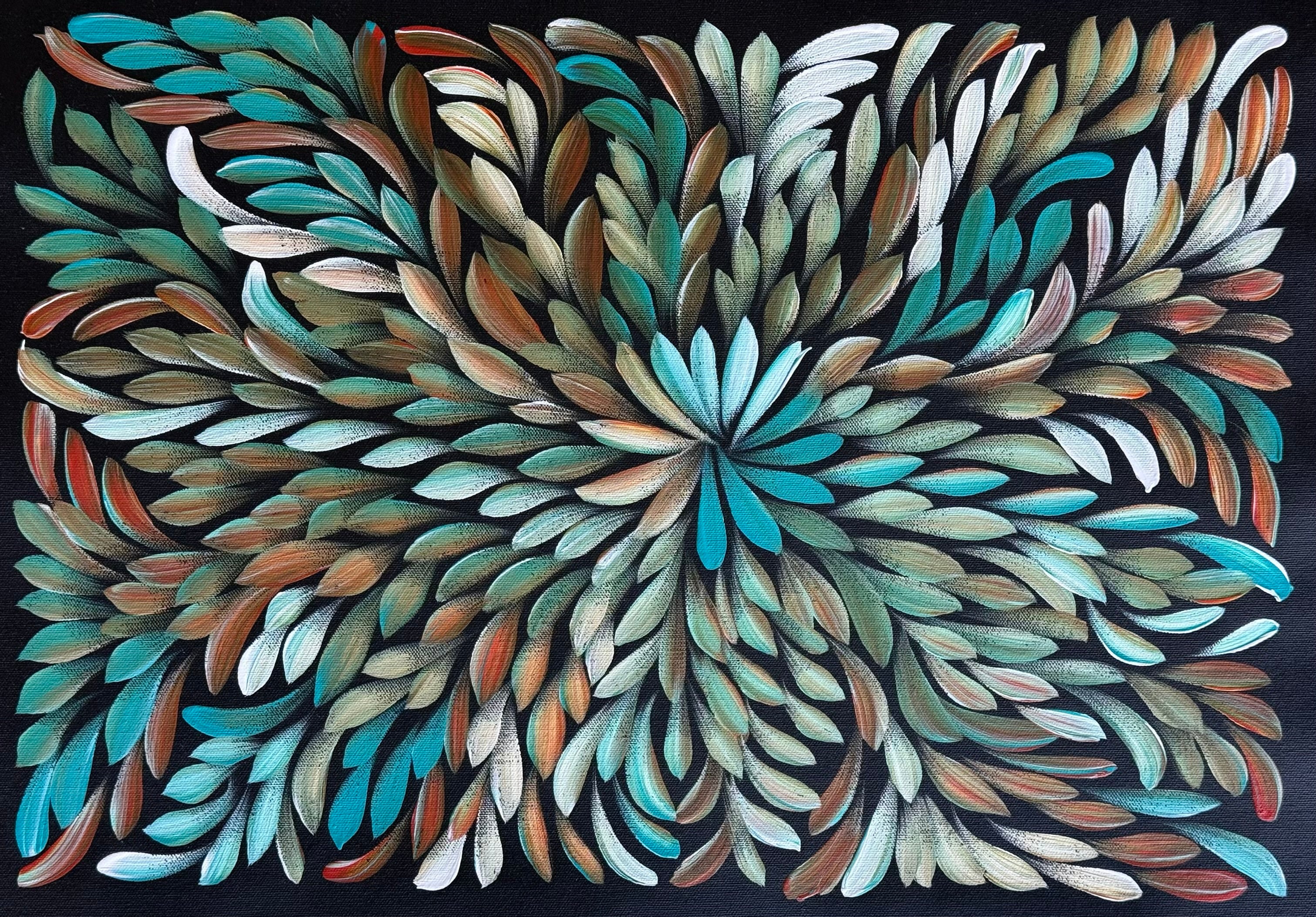 Louise Numina Napananka - Bush Medicine Leaves - 36x51cm .57-71