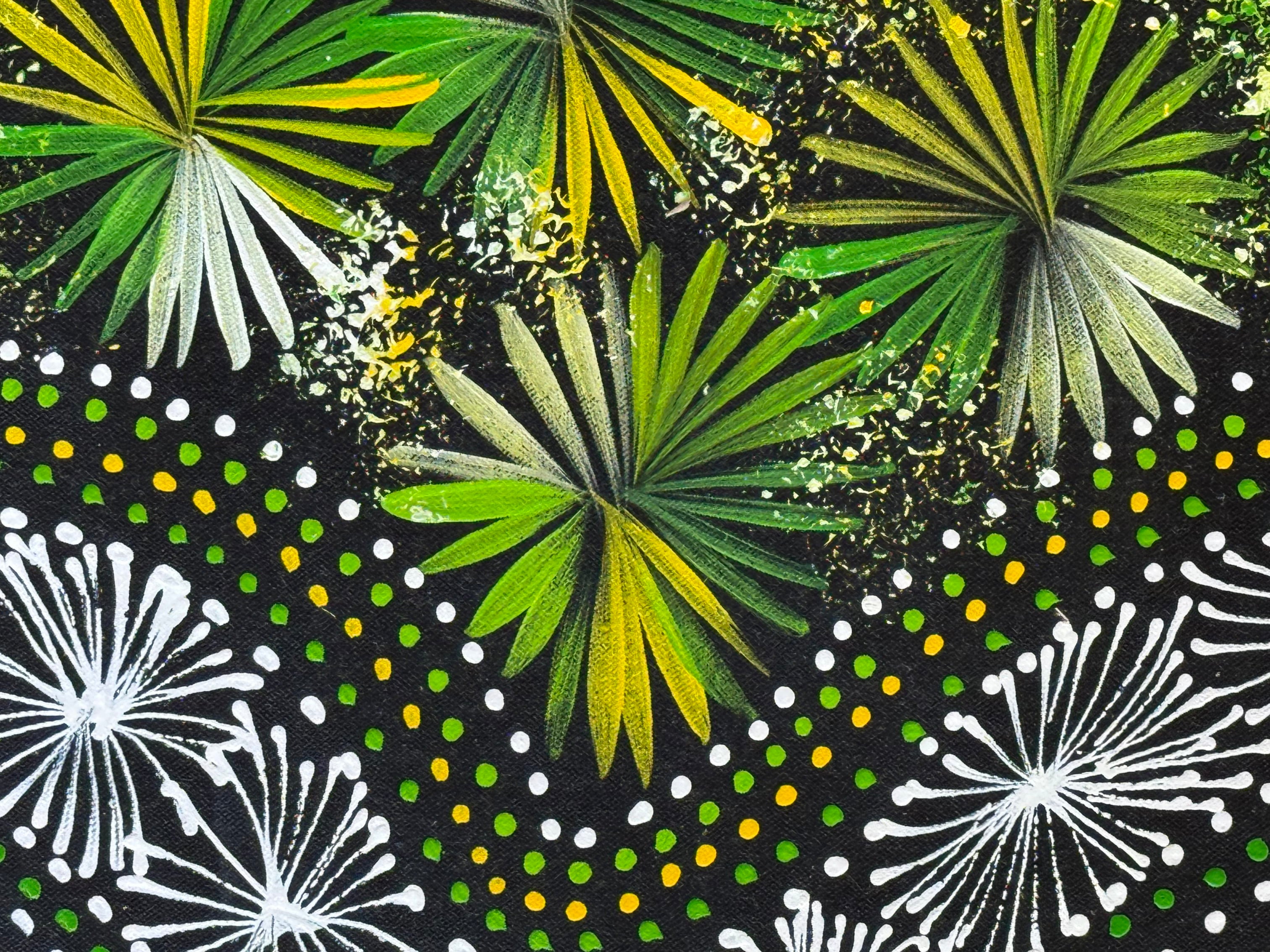 Selina Numina Kamprina - Bush Medicine Leaves with Spinifex Grass - 176x57cm .37-9