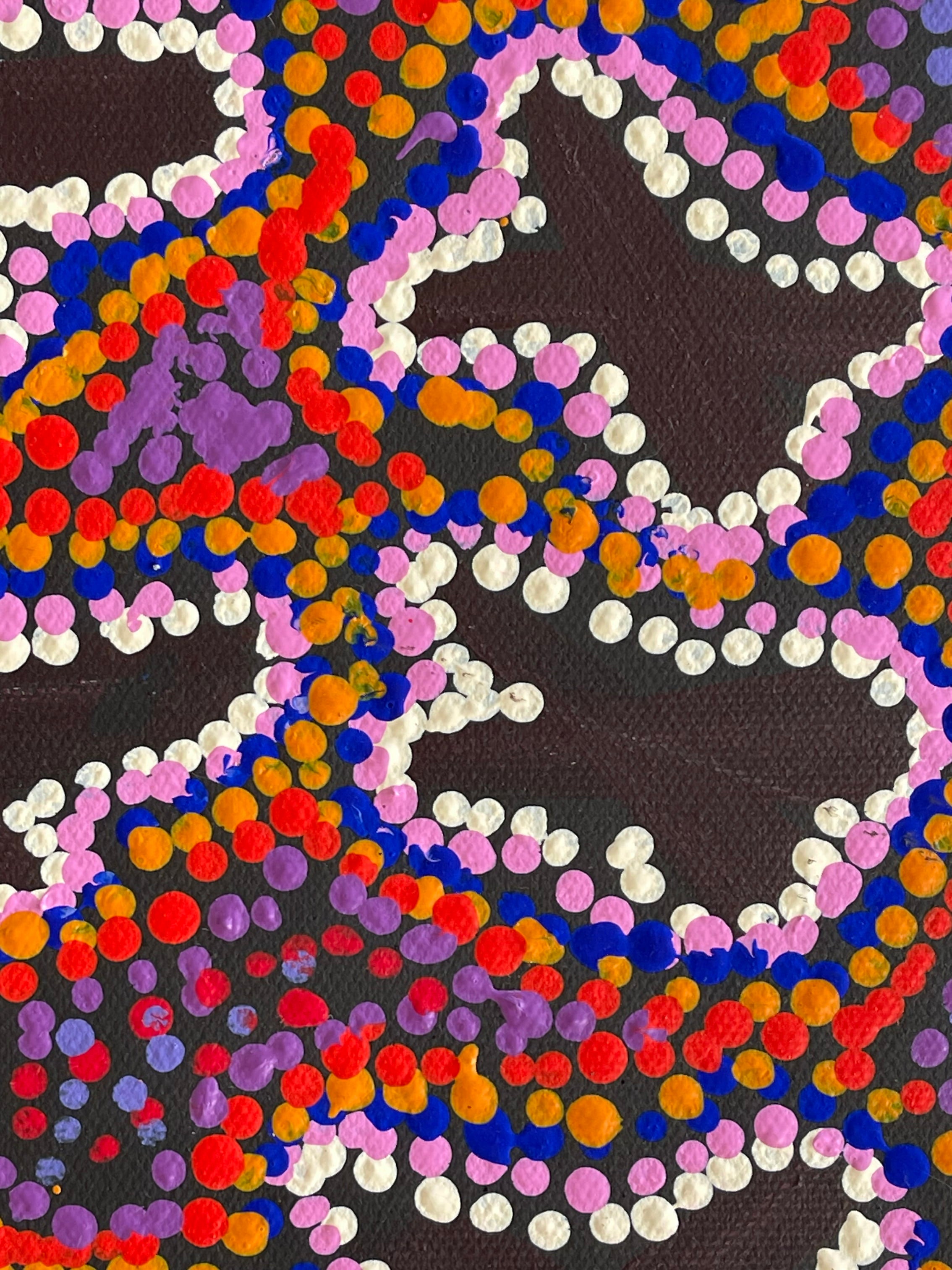 Karen Napaljarri Barnes - Ngatijirri Jukurrpa (Budgerigar Dreaming) Stretched