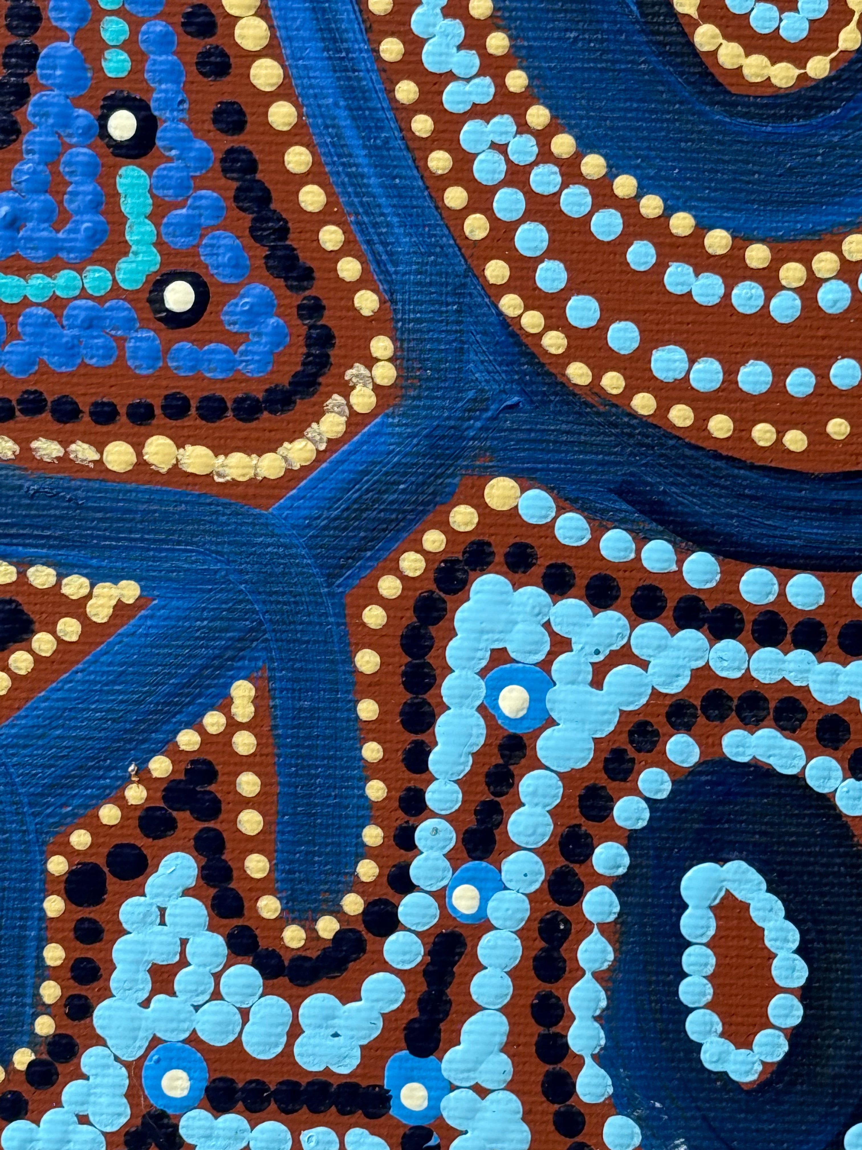 Theo (Faye) Nangala Hudson - Warlukurlangu Jukurrpa (Fire Country Dreaming) - Stretched