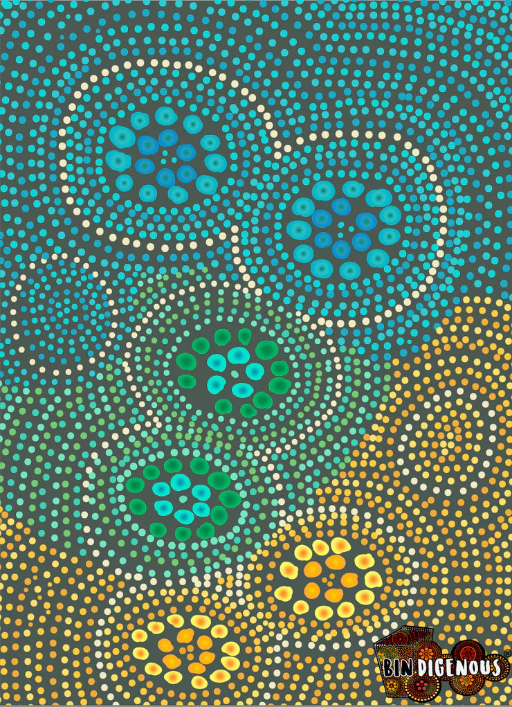 Bindigenous - Bin Sticker - Blue