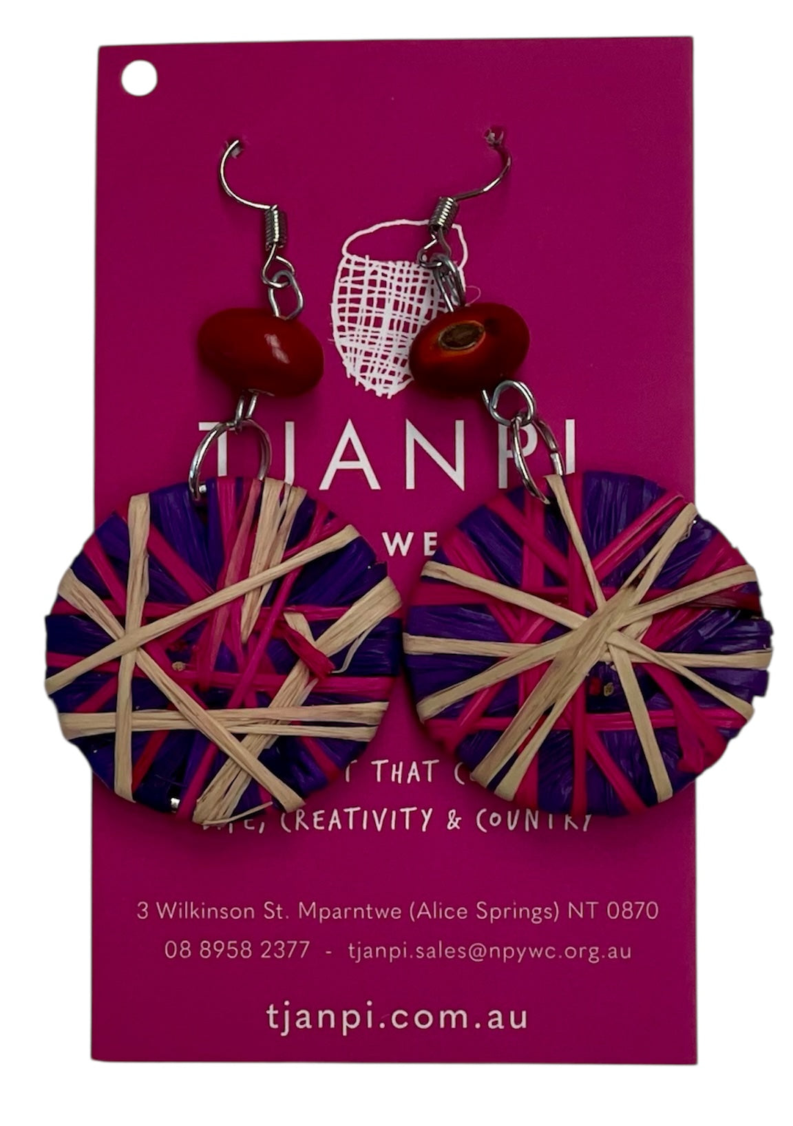 Raffia Woven Disc Earrings - Eva Braeden