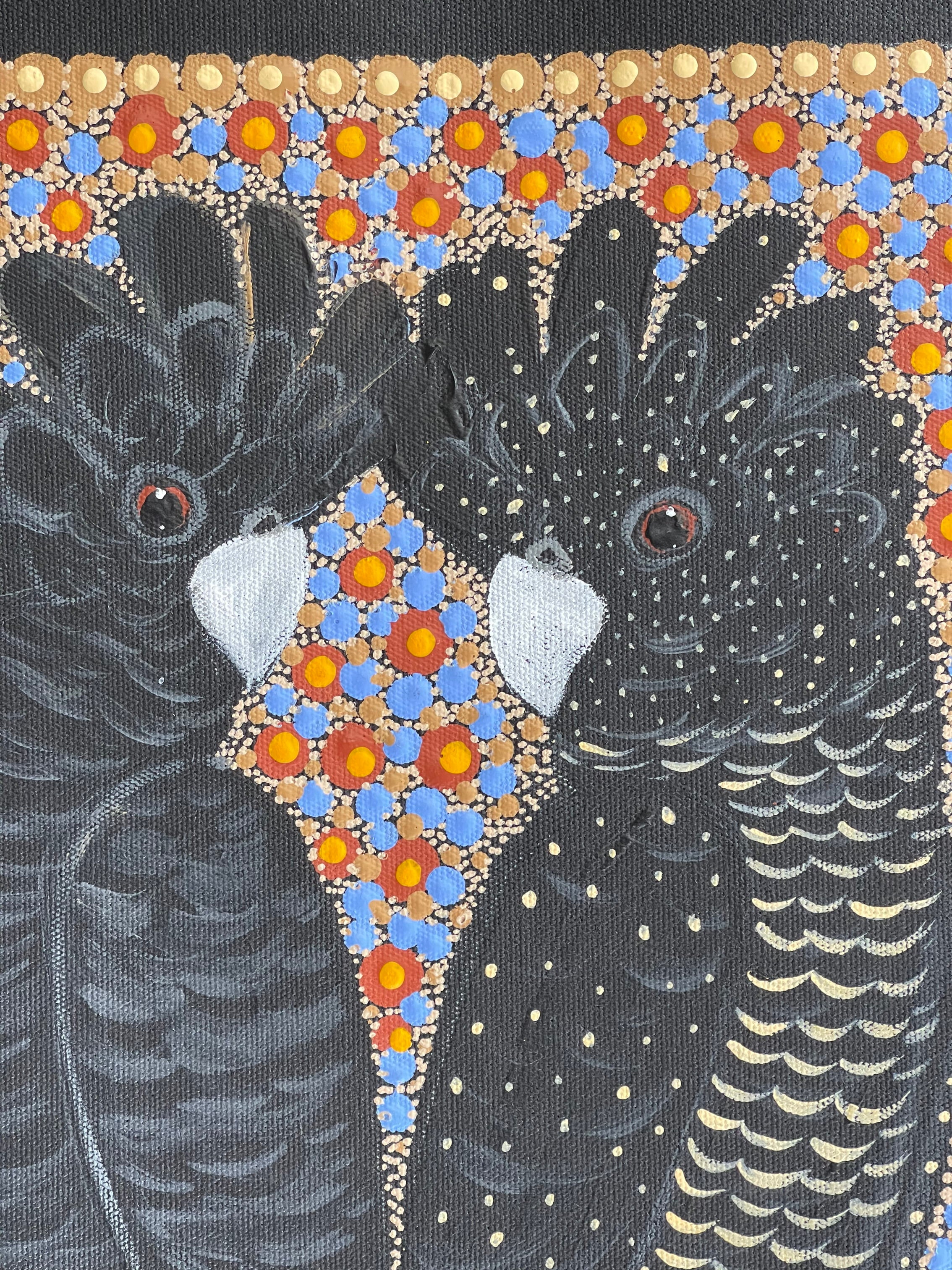 Kathleen Buzzacott - Redtail Black Cockatoos - 30x30cm .74-1