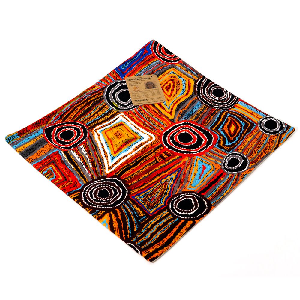 Canvas Cushion Cover - Mary Napangardi Brown
