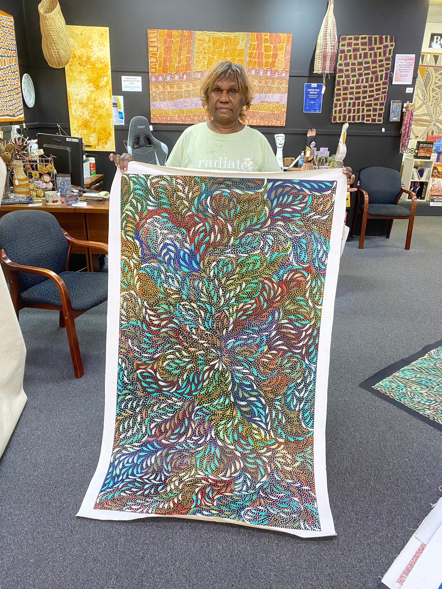 Caroline Numina - Seeded Bush Leaves - 148x86cm .62-16
