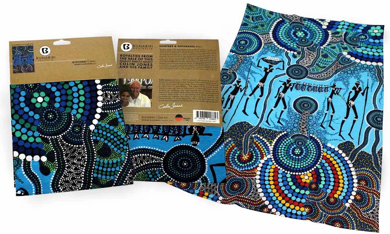 Tea Towel - Colin Jones - Hunters & Gatherers Reef
